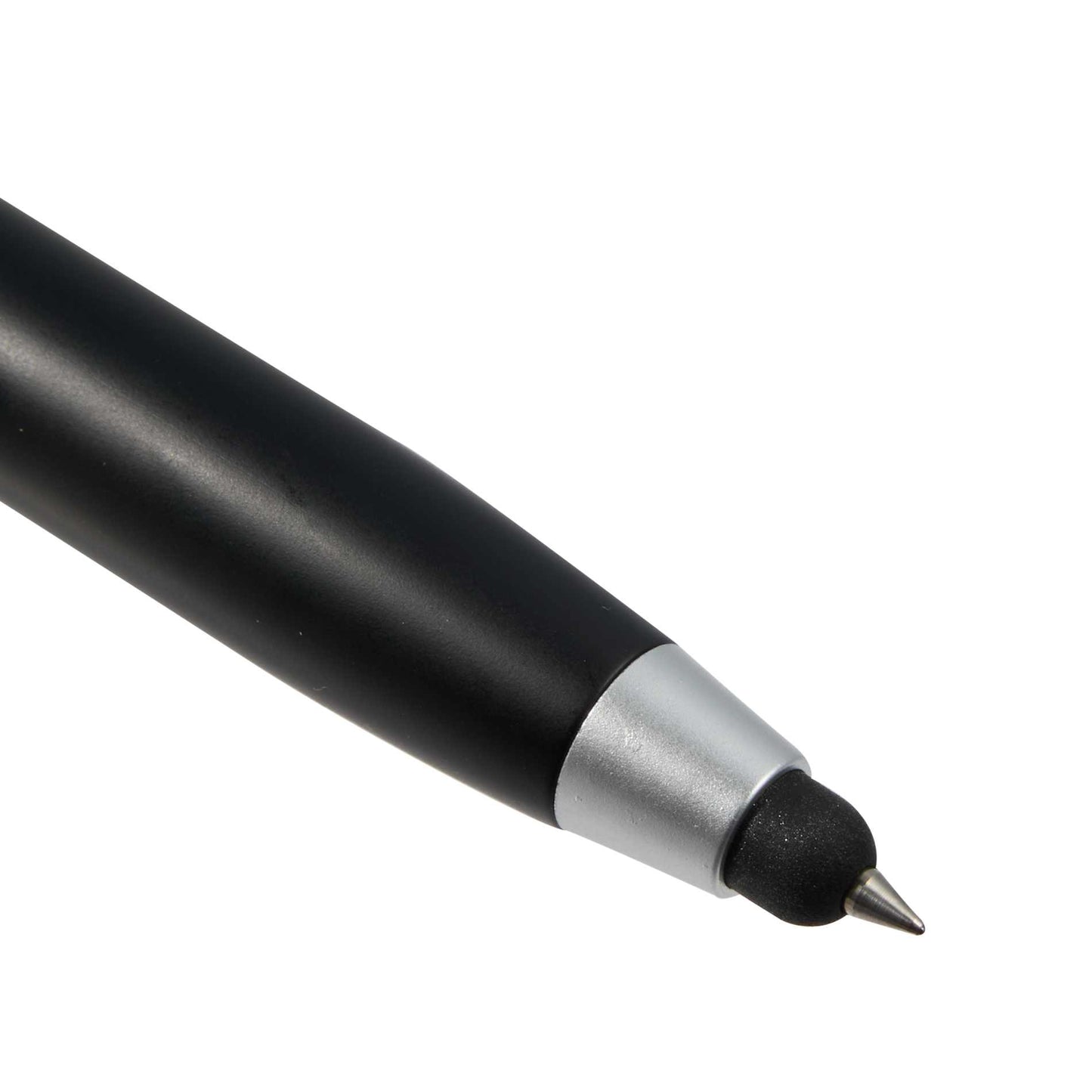 Front View of Black 3-in-1 Tech Cleaning Stylus Gel Pen