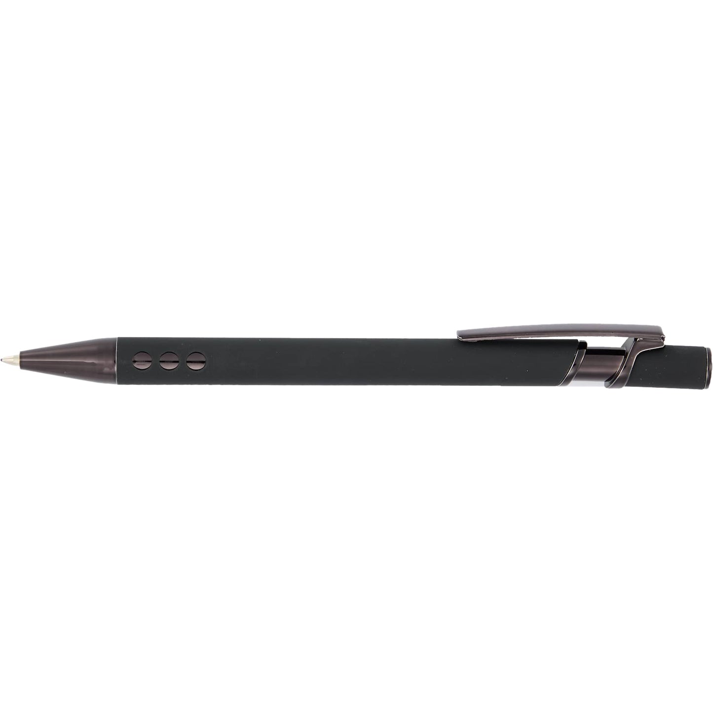 Front View of Black Vera Recycled Aluminum Gel Pen?