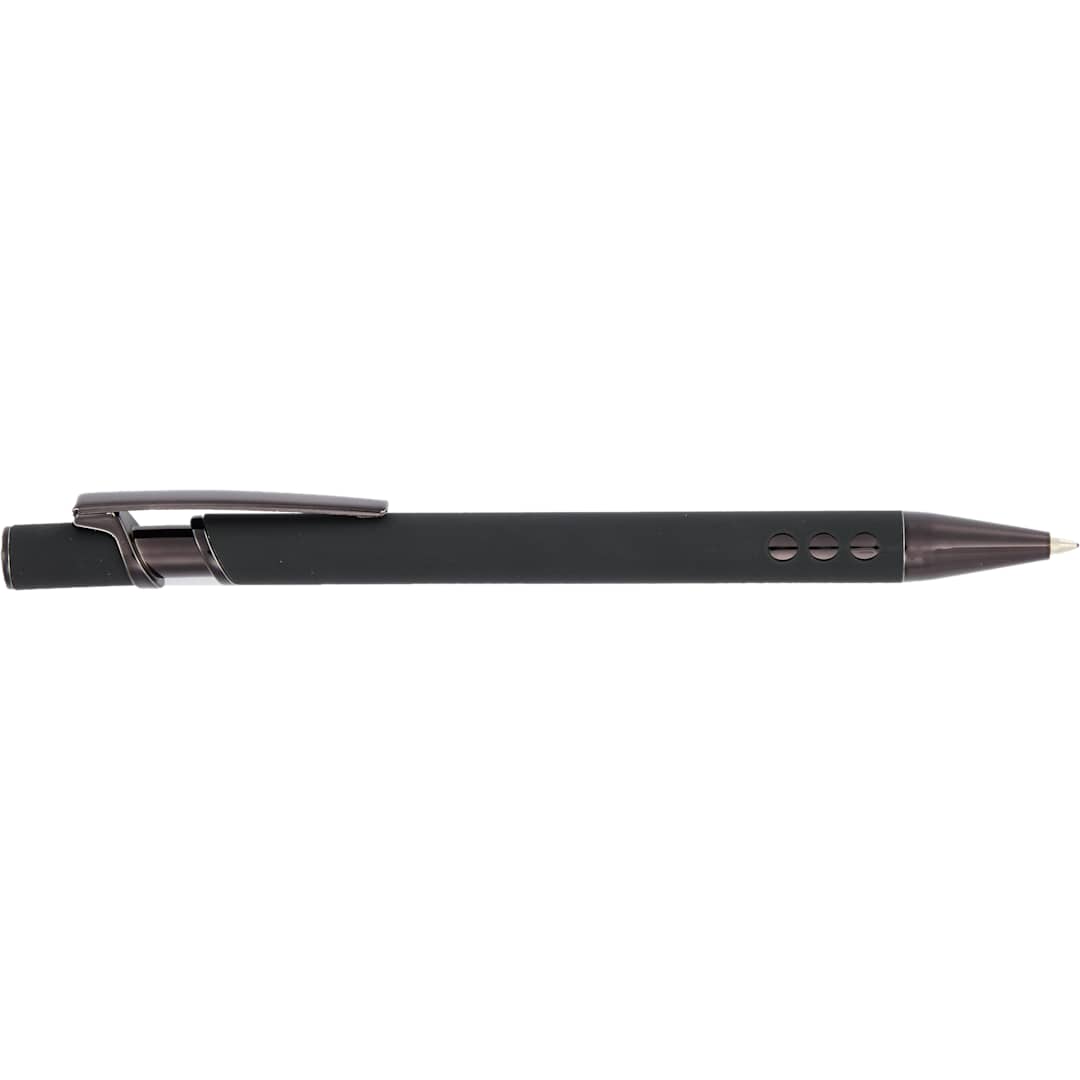 Front View of Black Vera Recycled Aluminum Gel Pen?