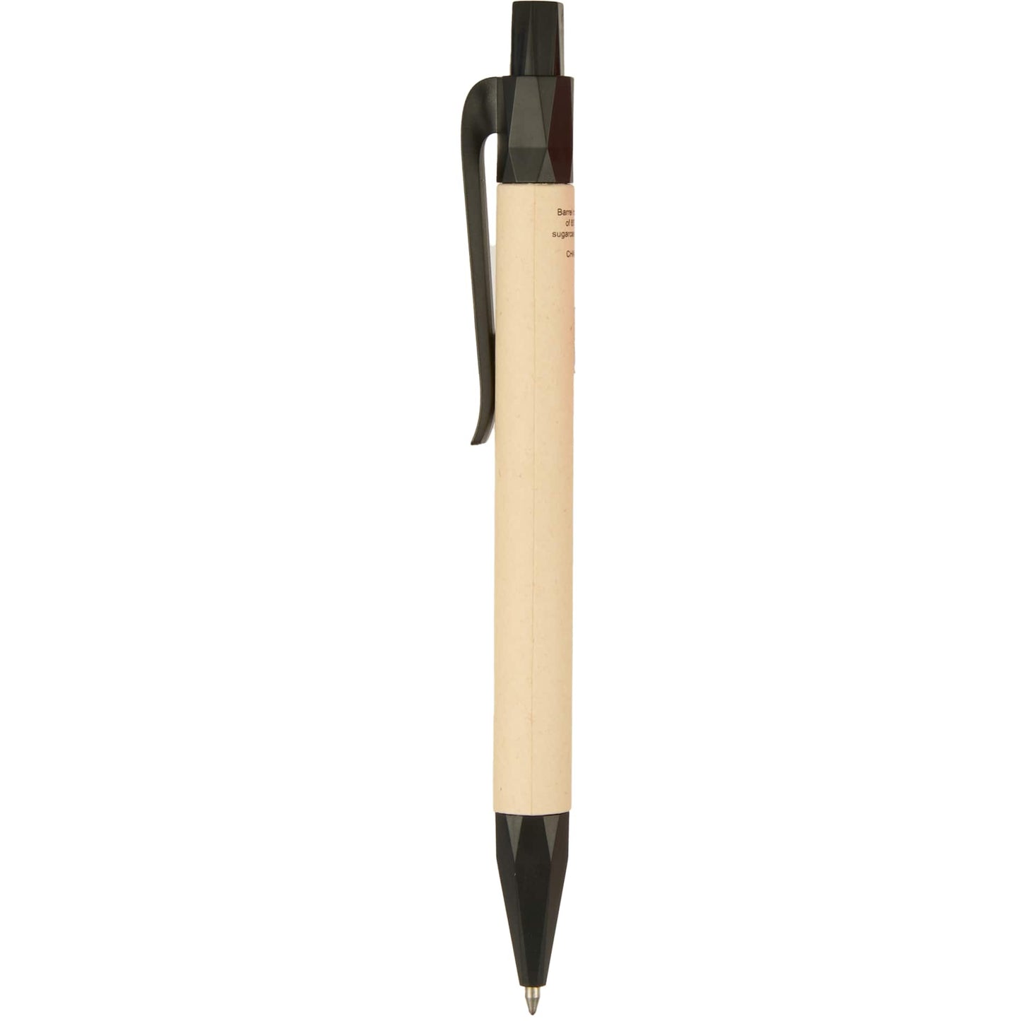 Front View of Black Sugarcane Paper Gel Pen