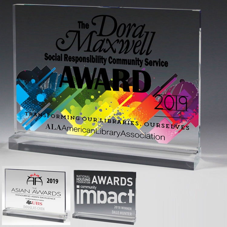 Laser Engraved Mini Billboard Acrylic Award (6"x 4 1/2"x 1/2")
