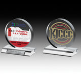 Clear Circle Award - 5" Dia - Screen Printed
