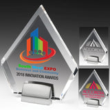 Diamond Award w/Chrome Base (6" x 7" x 3/4") - Laser Engraved