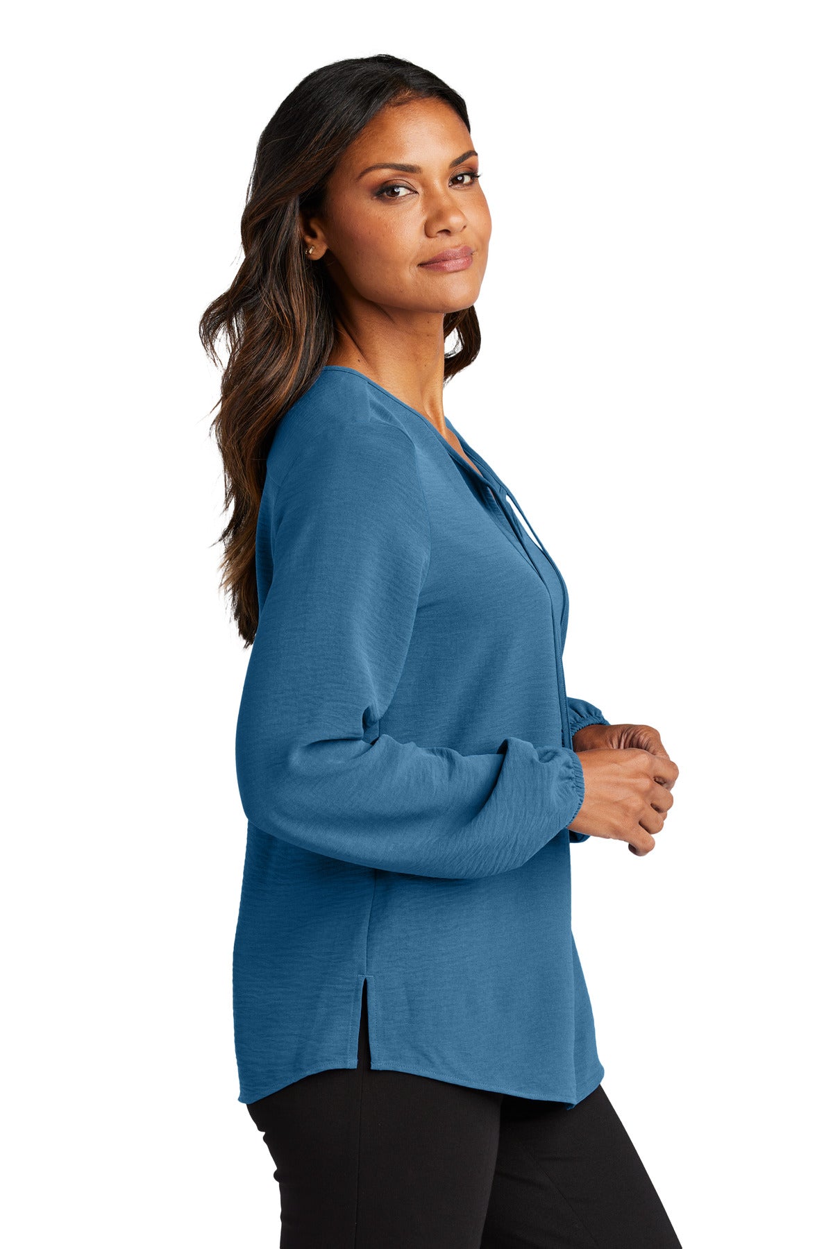 AegeanBlue Port Authority Women's Textured Crepe Blouse LW714