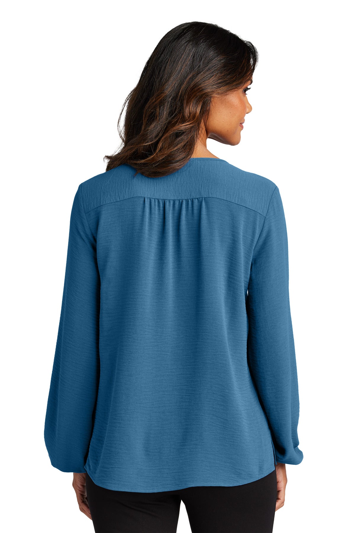AegeanBlue Port Authority Women's Textured Crepe Blouse LW714
