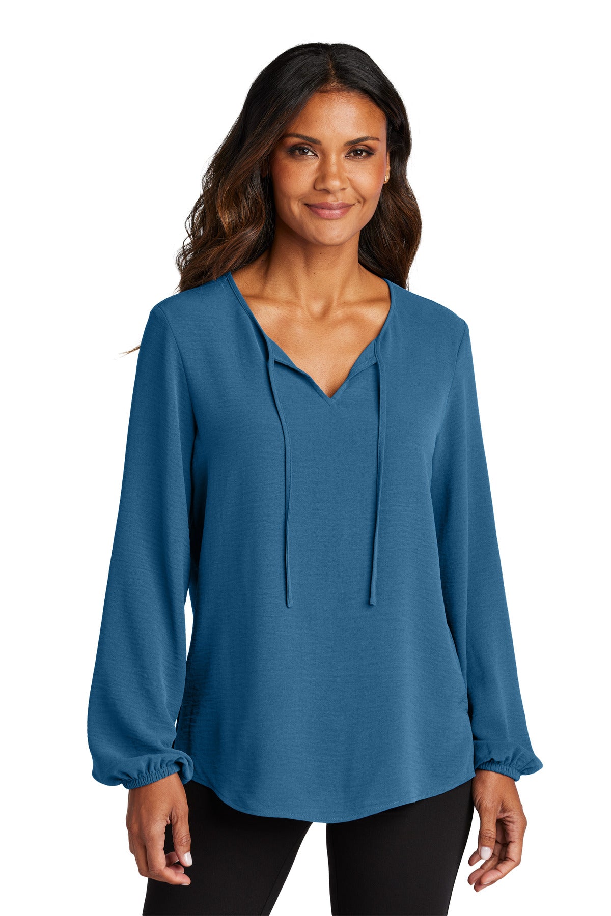 AegeanBlue Port Authority Women's Textured Crepe Blouse LW714