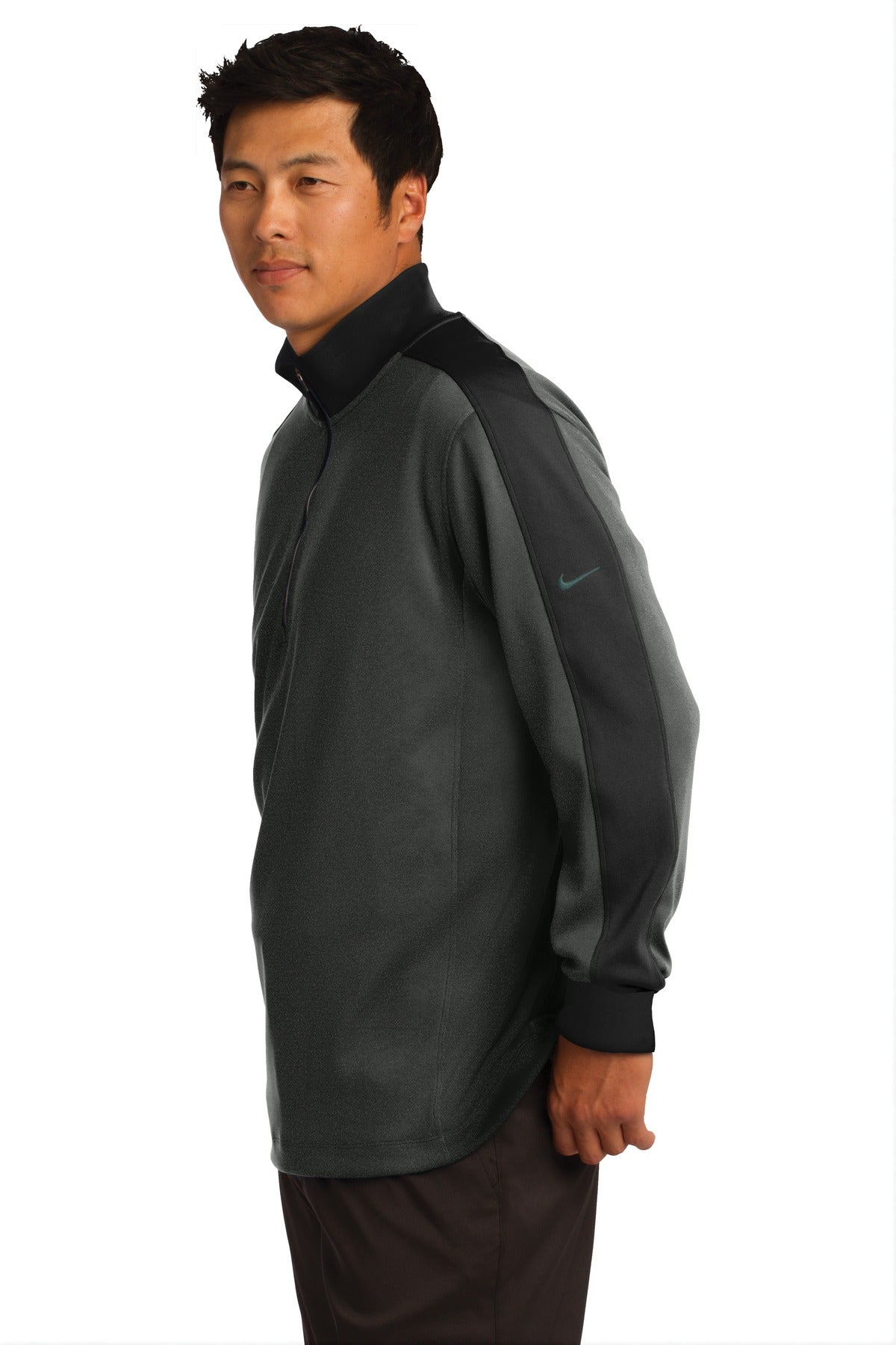 Anth Hthr/Blk Nike Dri-FIT 1/2-Zip Cover-Up. 578673