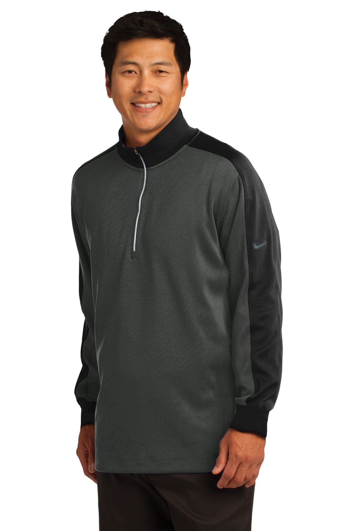 Anth Hthr/Blk Nike Dri-FIT 1/2-Zip Cover-Up. 578673