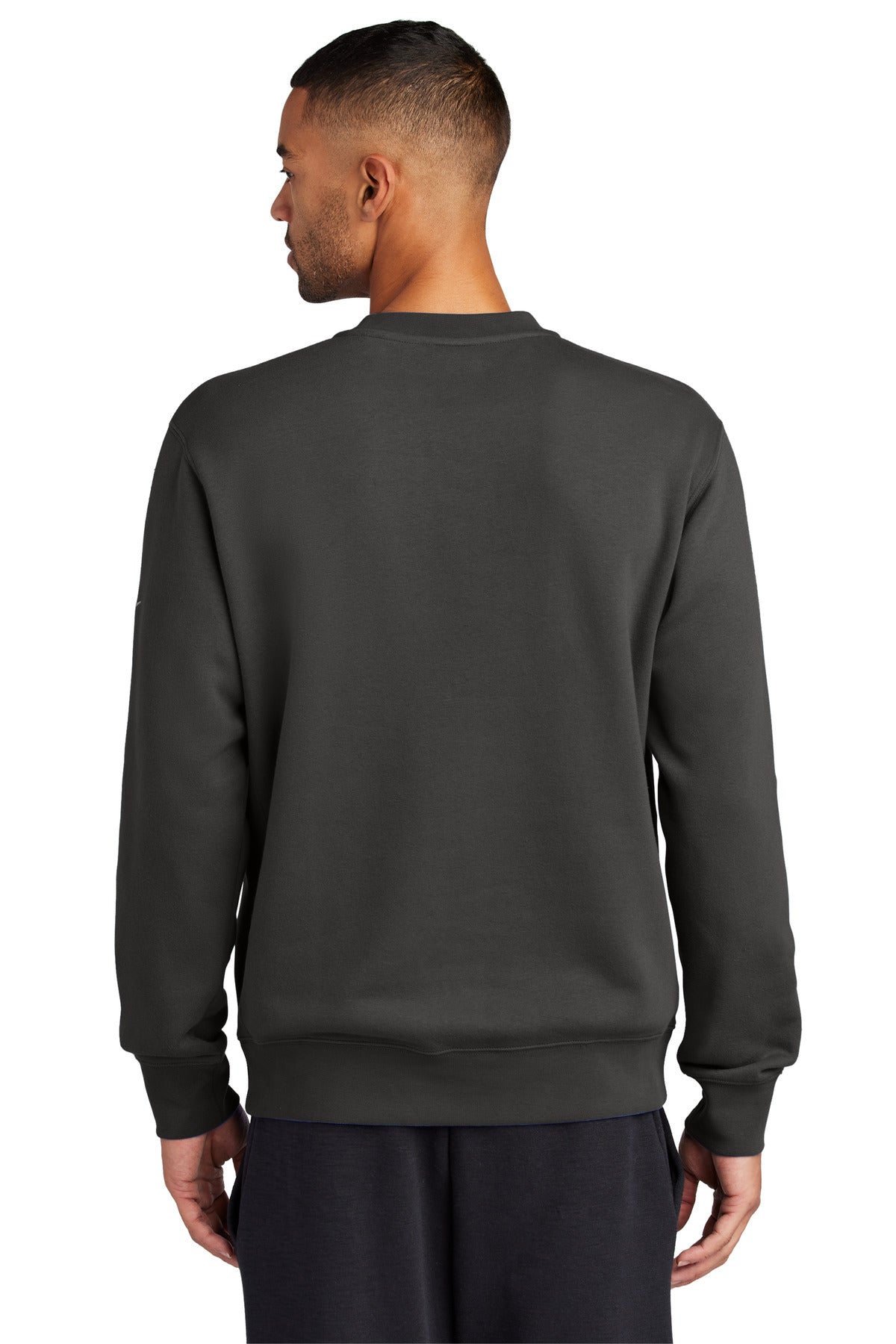 Anthracite Nike Club Fleece Sleeve Swoosh Crew NKFD9863