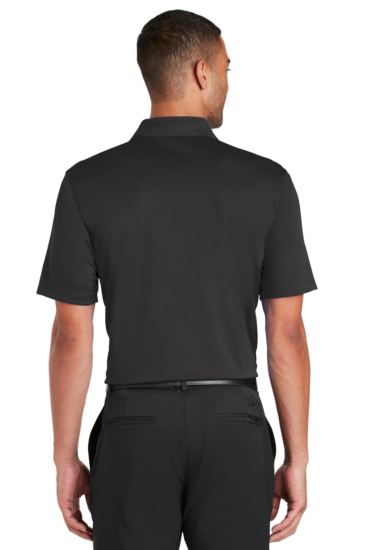 Anthracite Nike Dri-FIT Classic Fit Players Polo with Flat Knit Collar. 838956