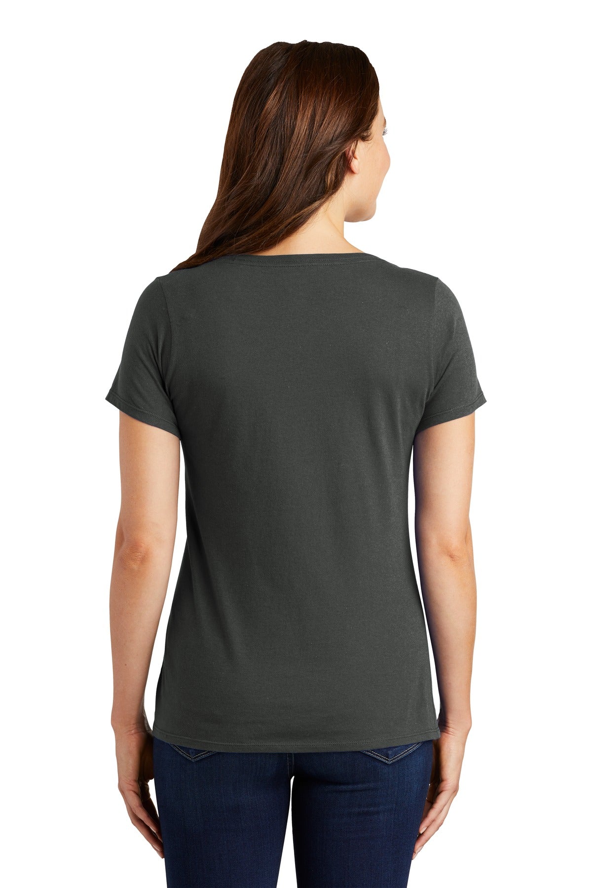 Anthracite Nike Women's Dri-FIT Cotton/Poly Scoop Neck Tee. NKBQ5234