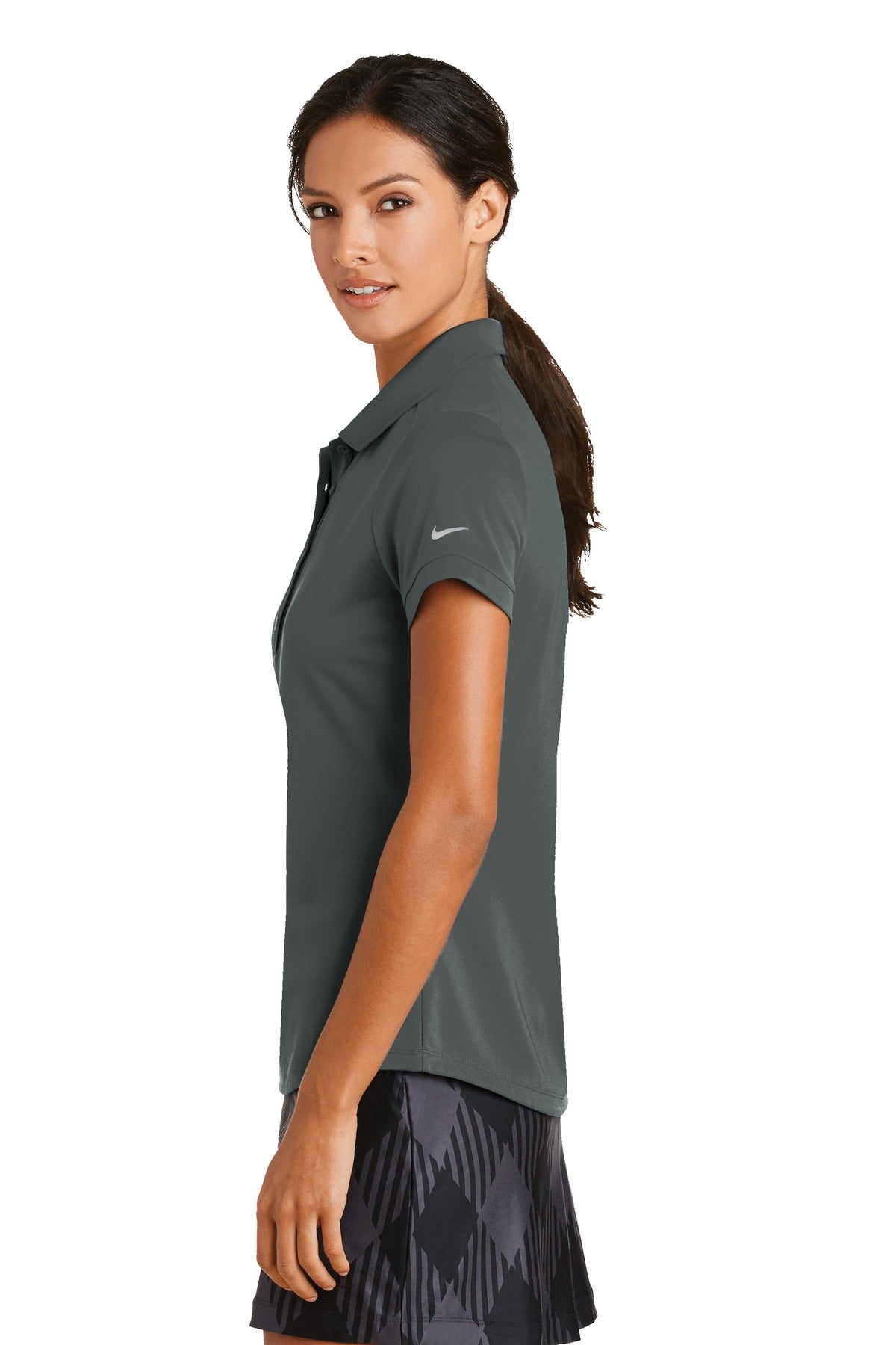 Anthracite Nike Women's Dri-FIT Players Modern Fit Polo. 811807
