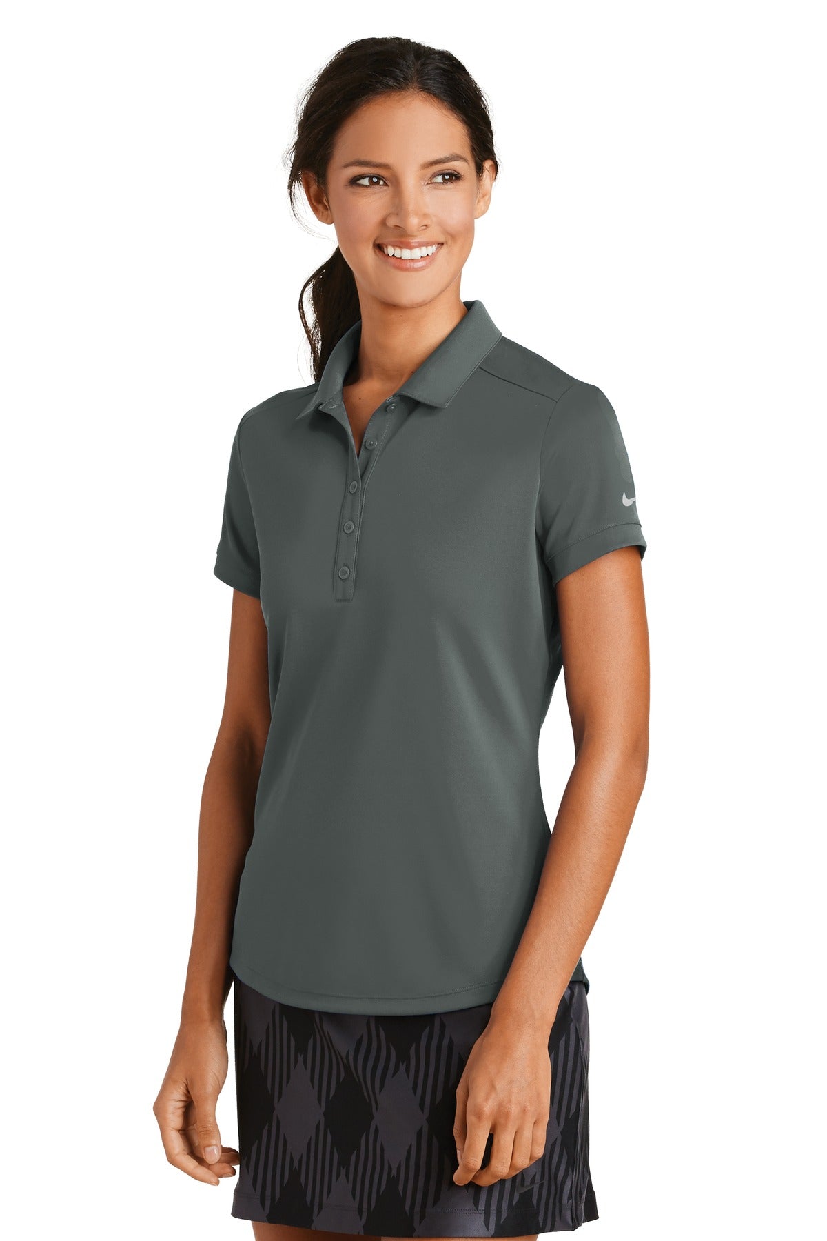 Anthracite Nike Women's Dri-FIT Players Modern Fit Polo. 811807