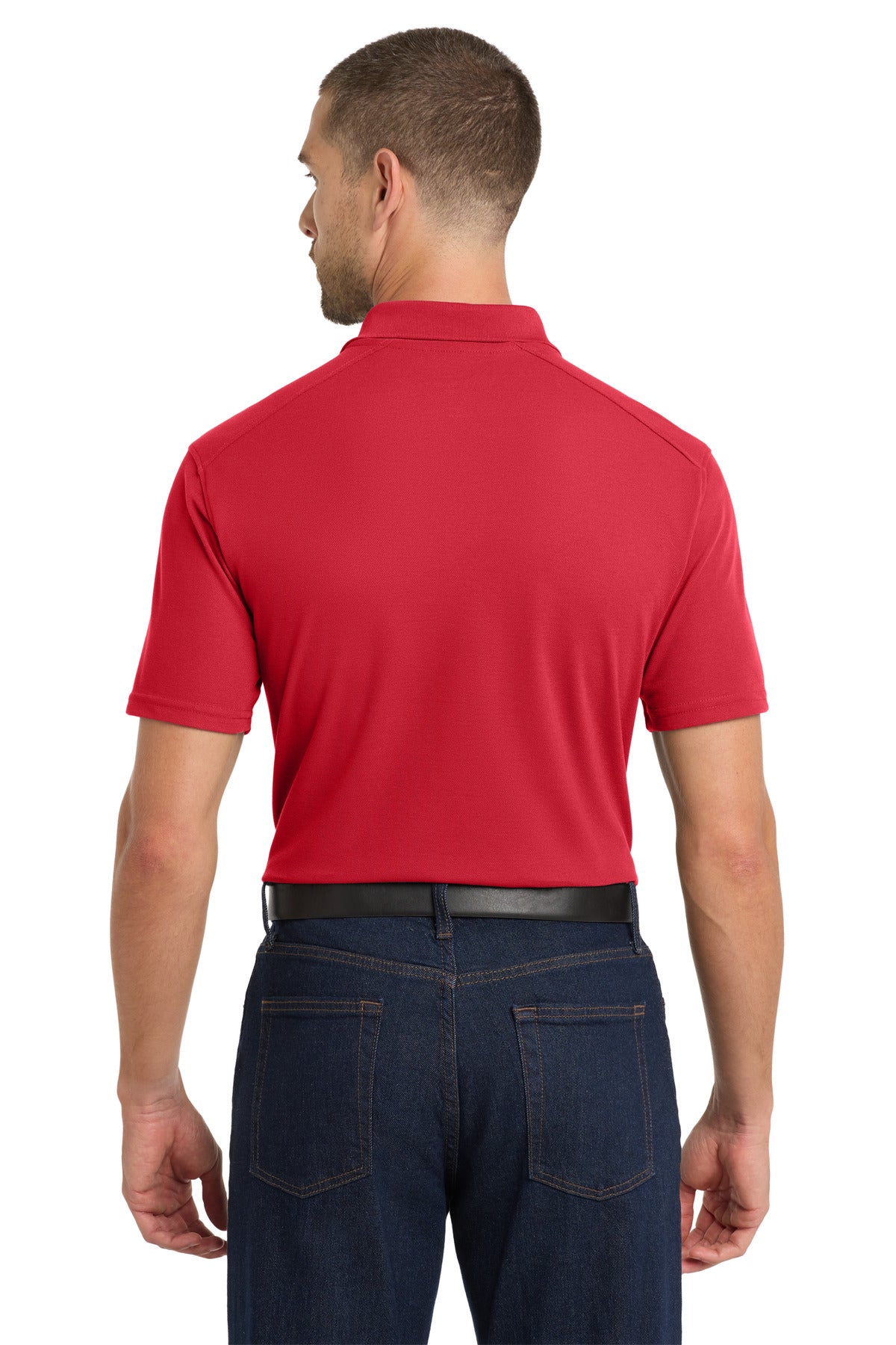 Apple Red Port Authority EZPerformance Pique Polo. K600