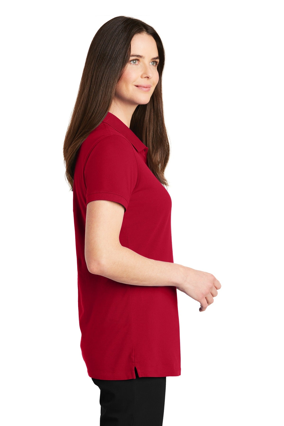 Apple Red Port Authority Women's EZCotton Polo. LK8000