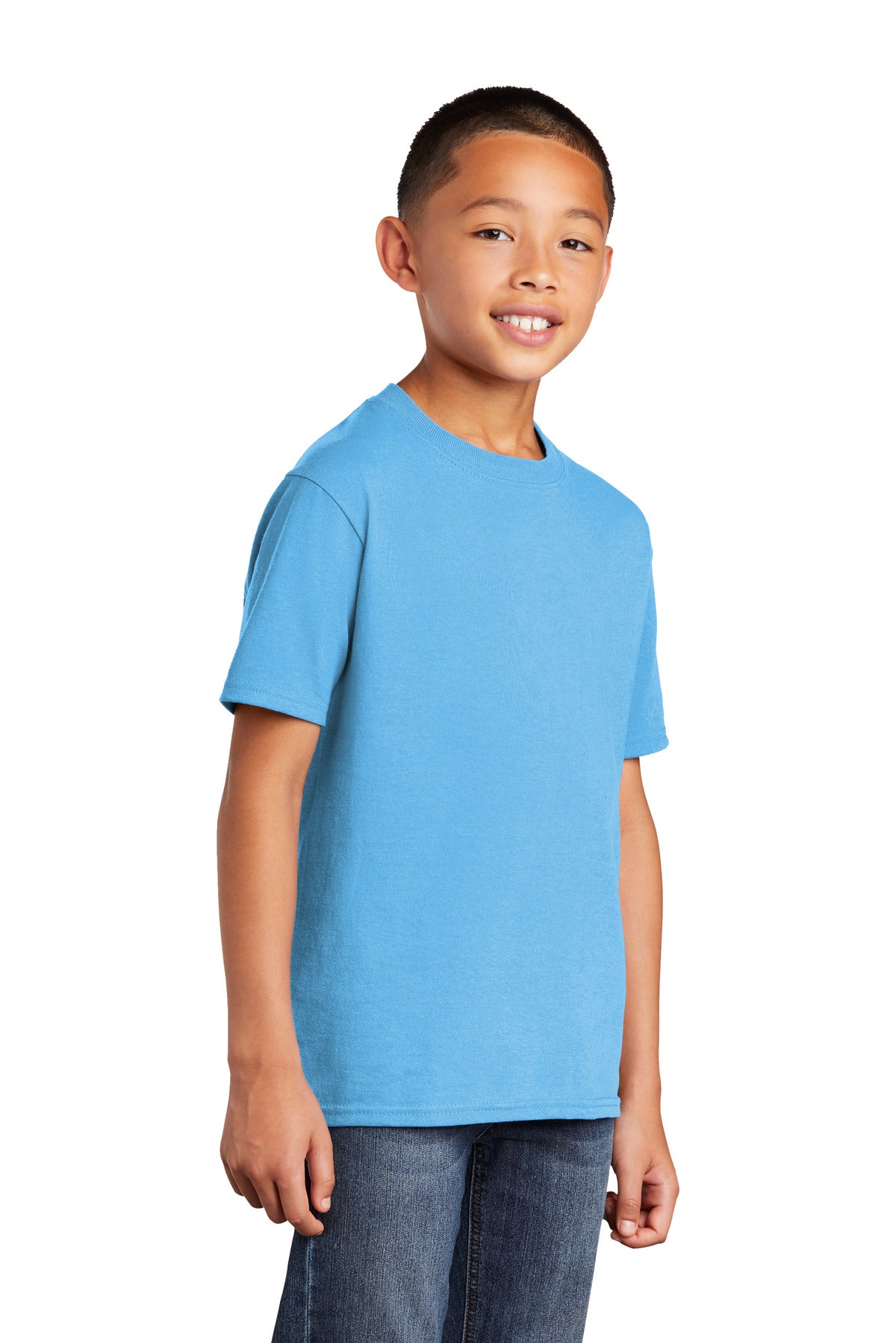 AquaticBl Port & Company Youth Core Cotton DTG Tee PC54YDTG
