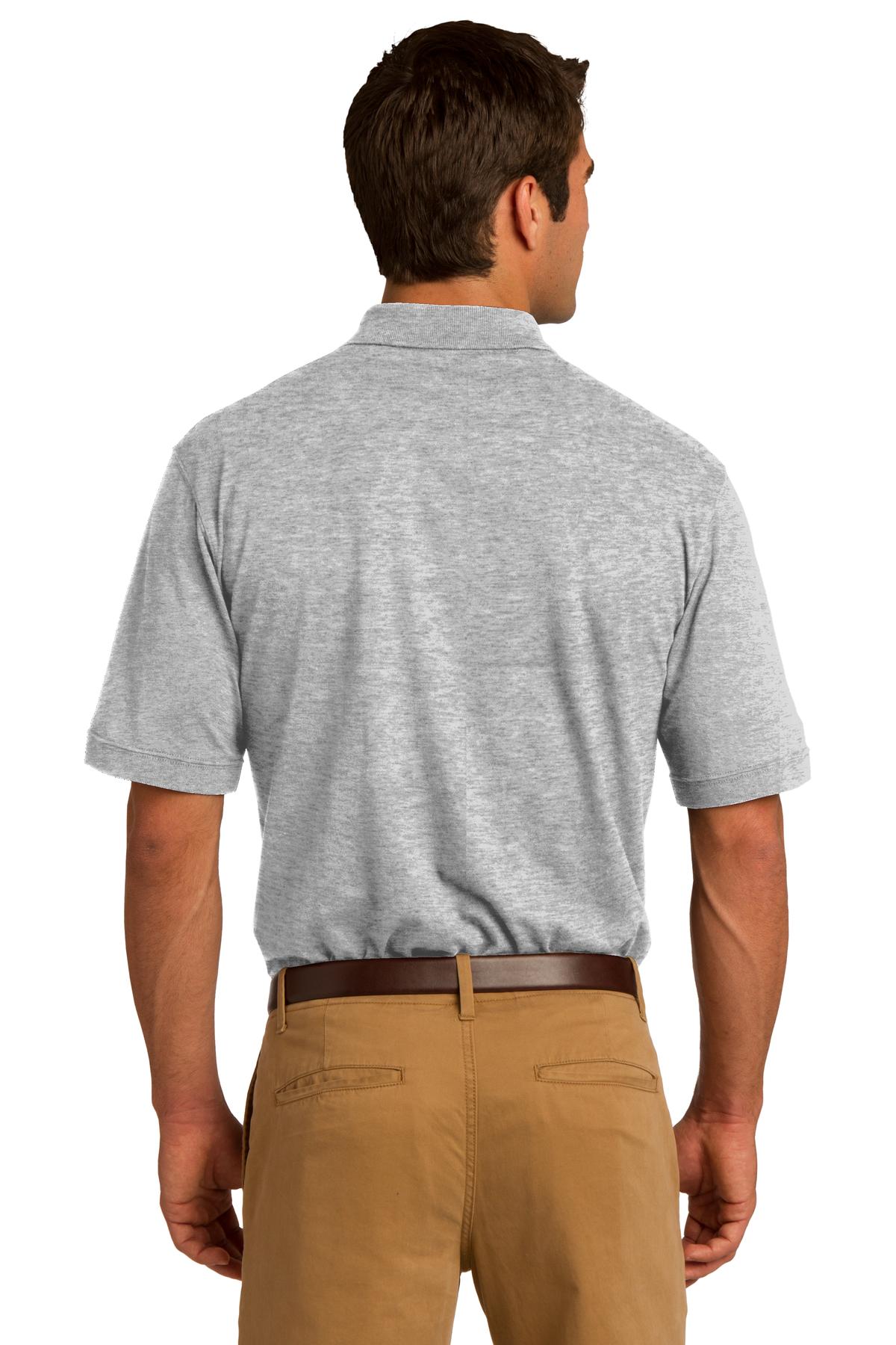 Ash Port & Company Core Blend Jersey Knit Pocket Polo. KP55P