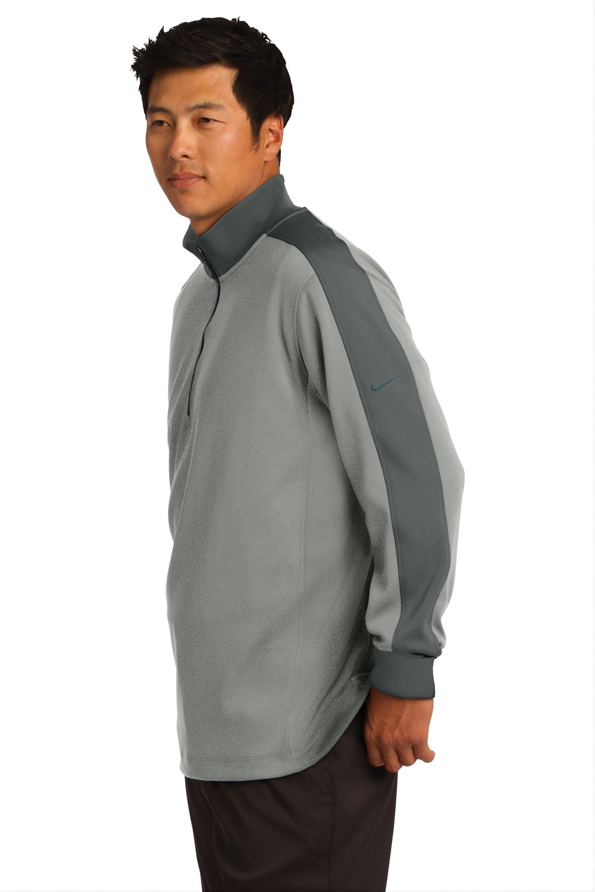 Ath Gy H/Dk Gy Nike Dri-FIT 1/2-Zip Cover-Up. 578673