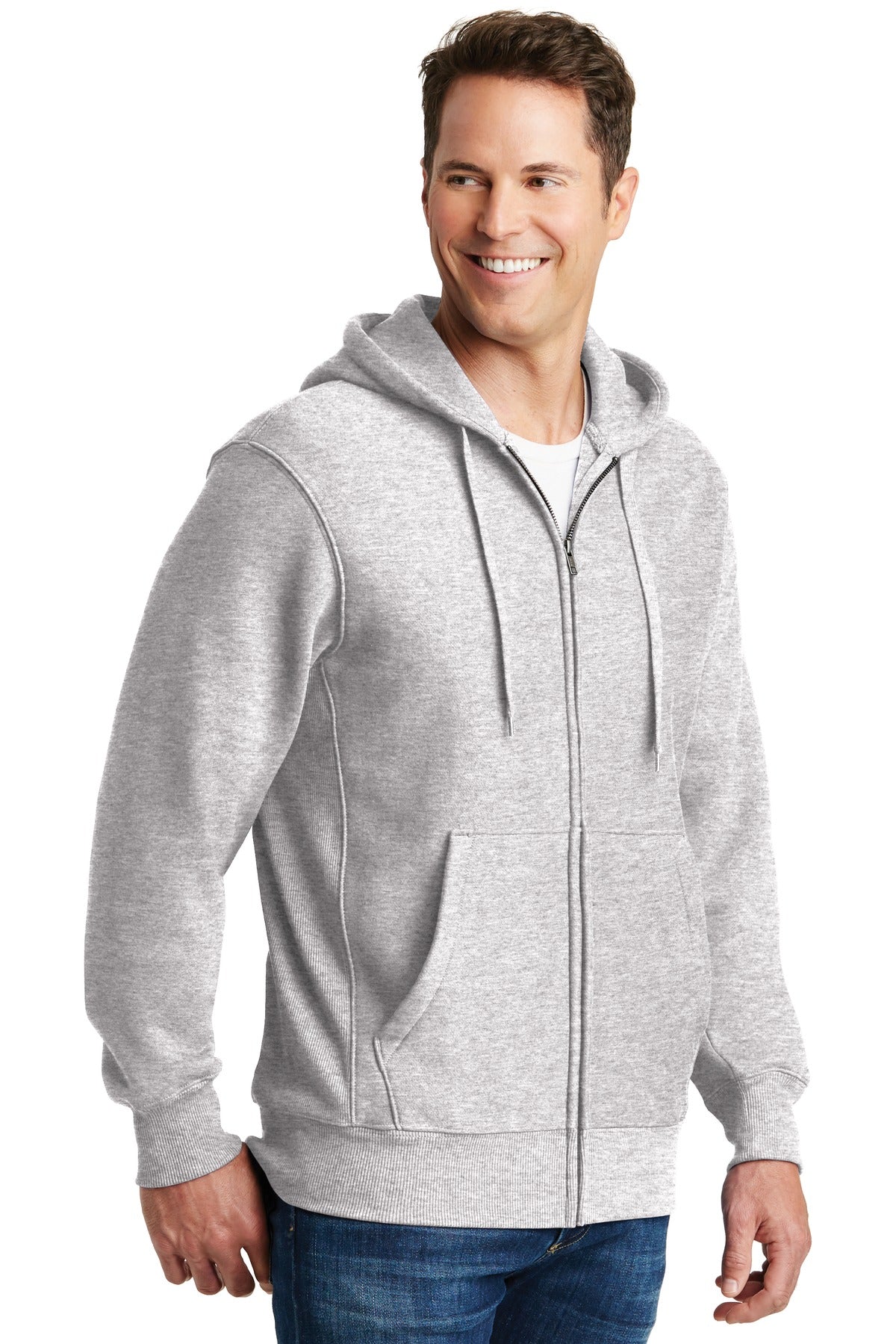 Ath Heather Sport-Tek Super Heavyweight Full-Zip Hooded Sweatshirt. F282