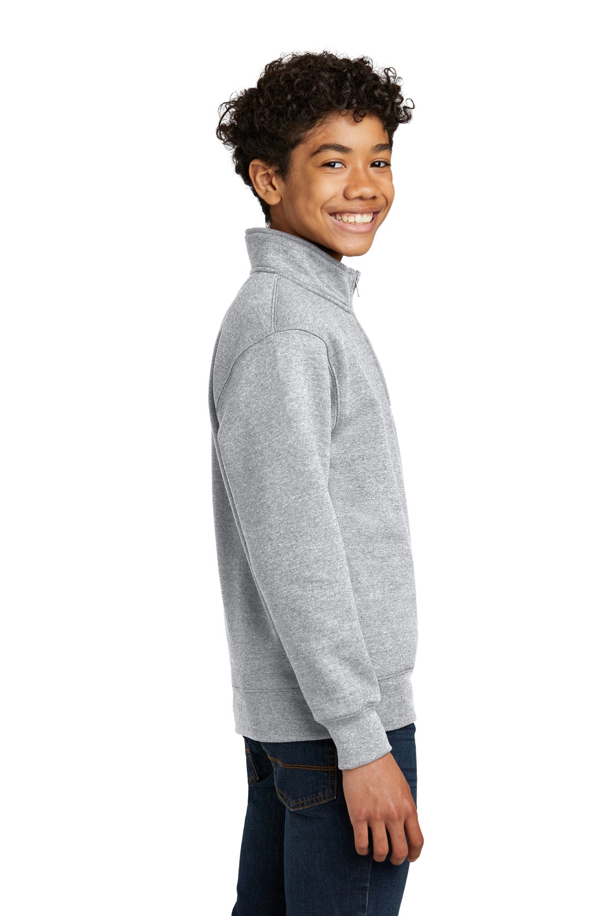 AthlHthr Port & Company Youth Core Fleece 1/4-Zip Pullover Sweatshirt PC78YQ