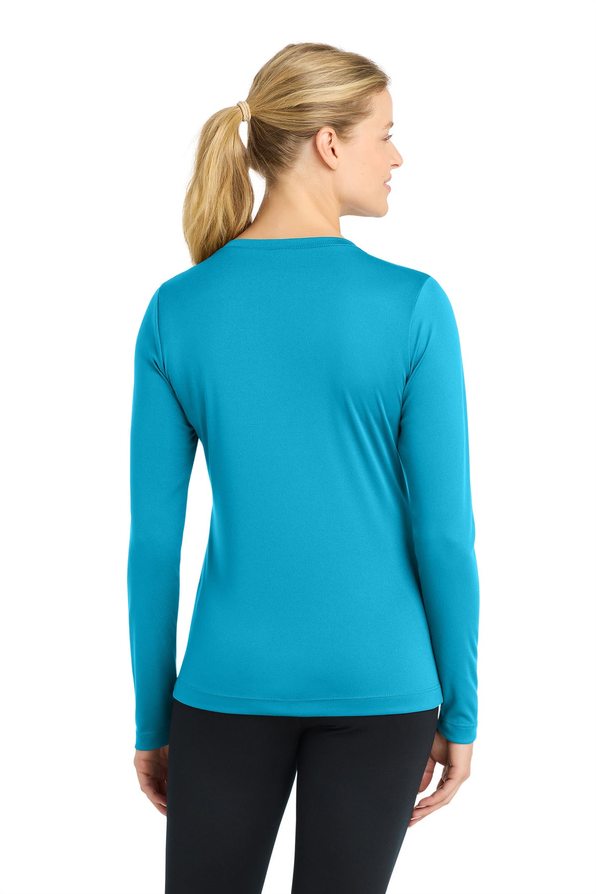Atomic Blue Sport-Tek Women's Long Sleeve PosiCharge Competitor V-Neck Tee. LST353LS