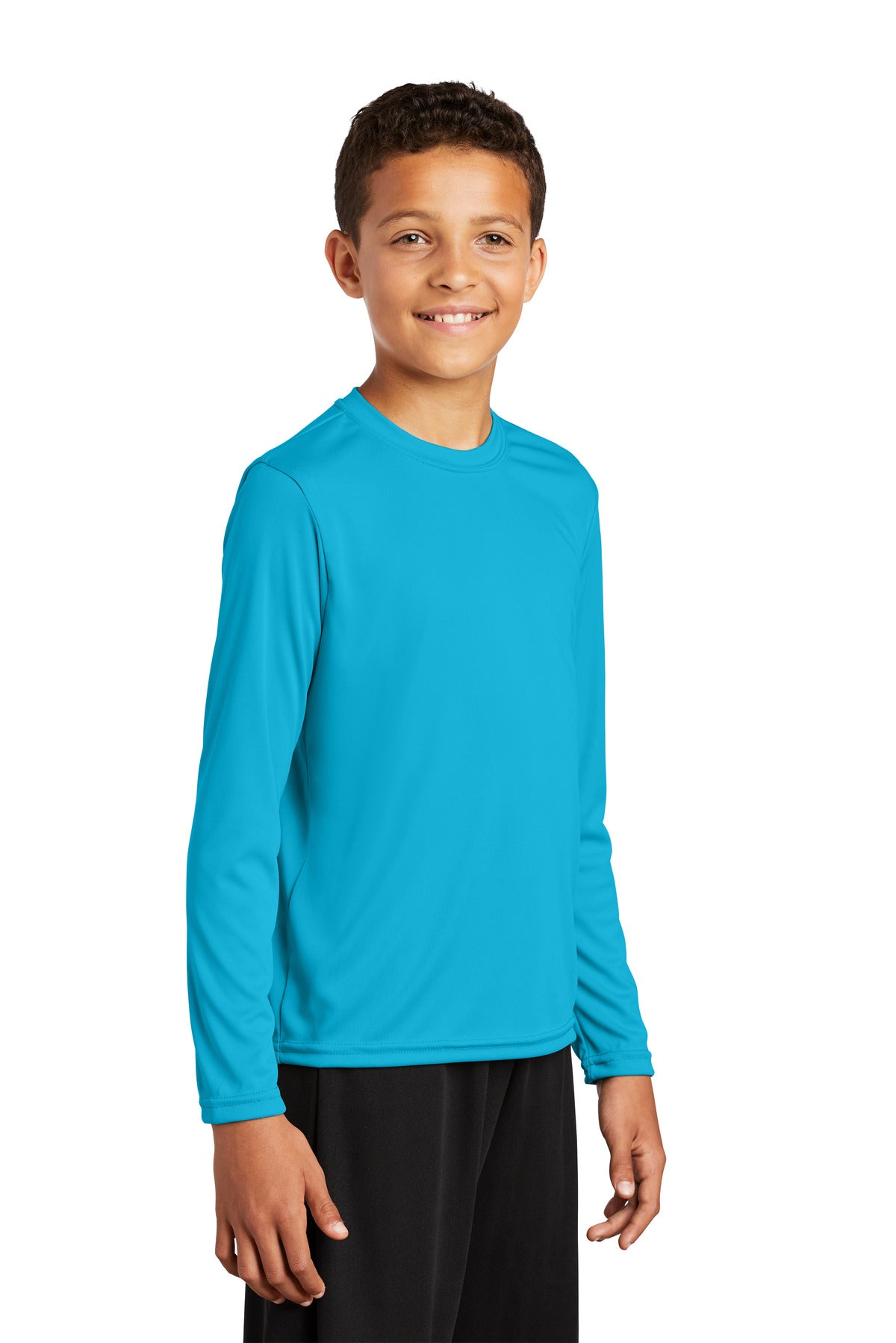 Atomic Blue Sport-Tek Youth Long Sleeve PosiCharge Competitor Tee. YST350LS