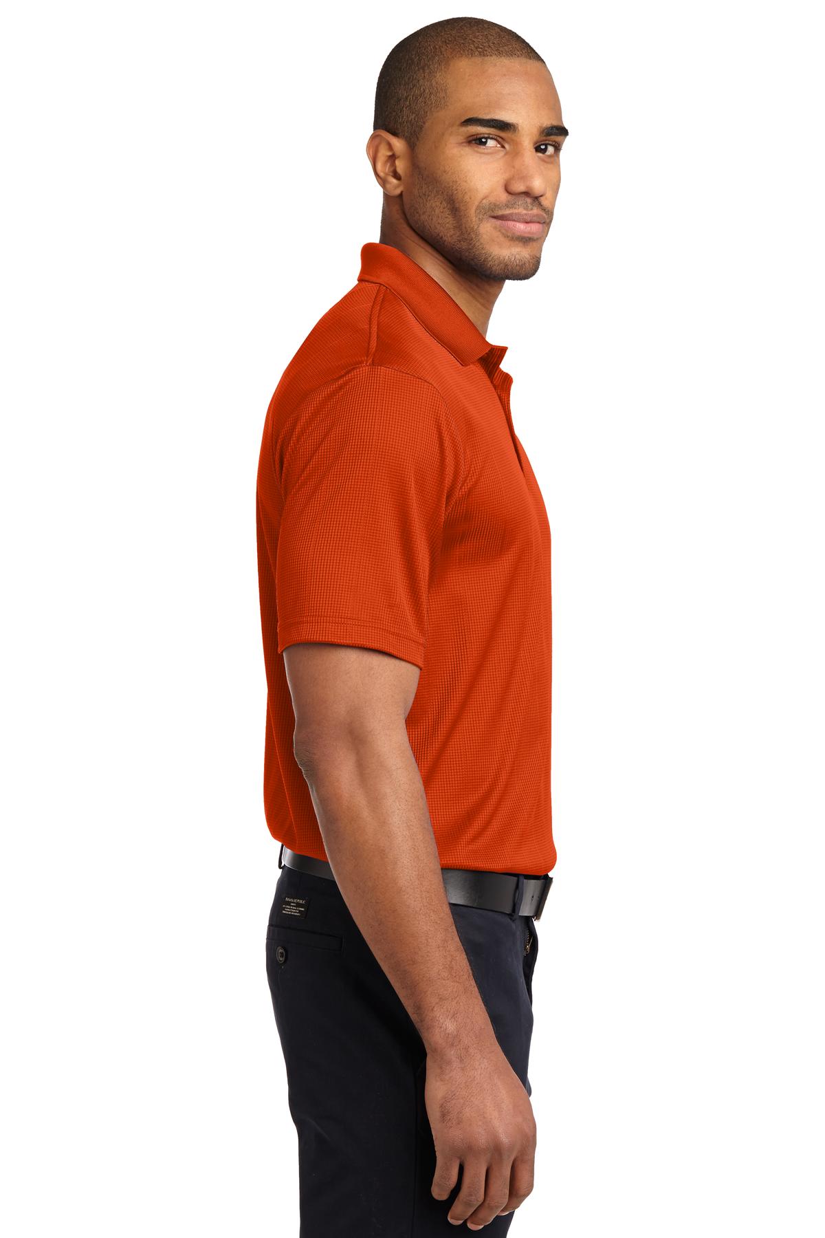 Autumn Orange Port Authority Performance Fine Jacquard Polo. K528