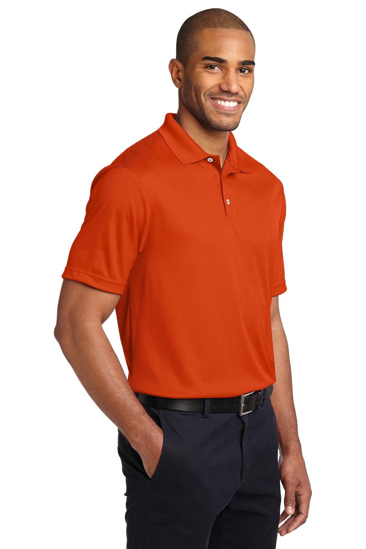 Autumn Orange Port Authority Performance Fine Jacquard Polo. K528