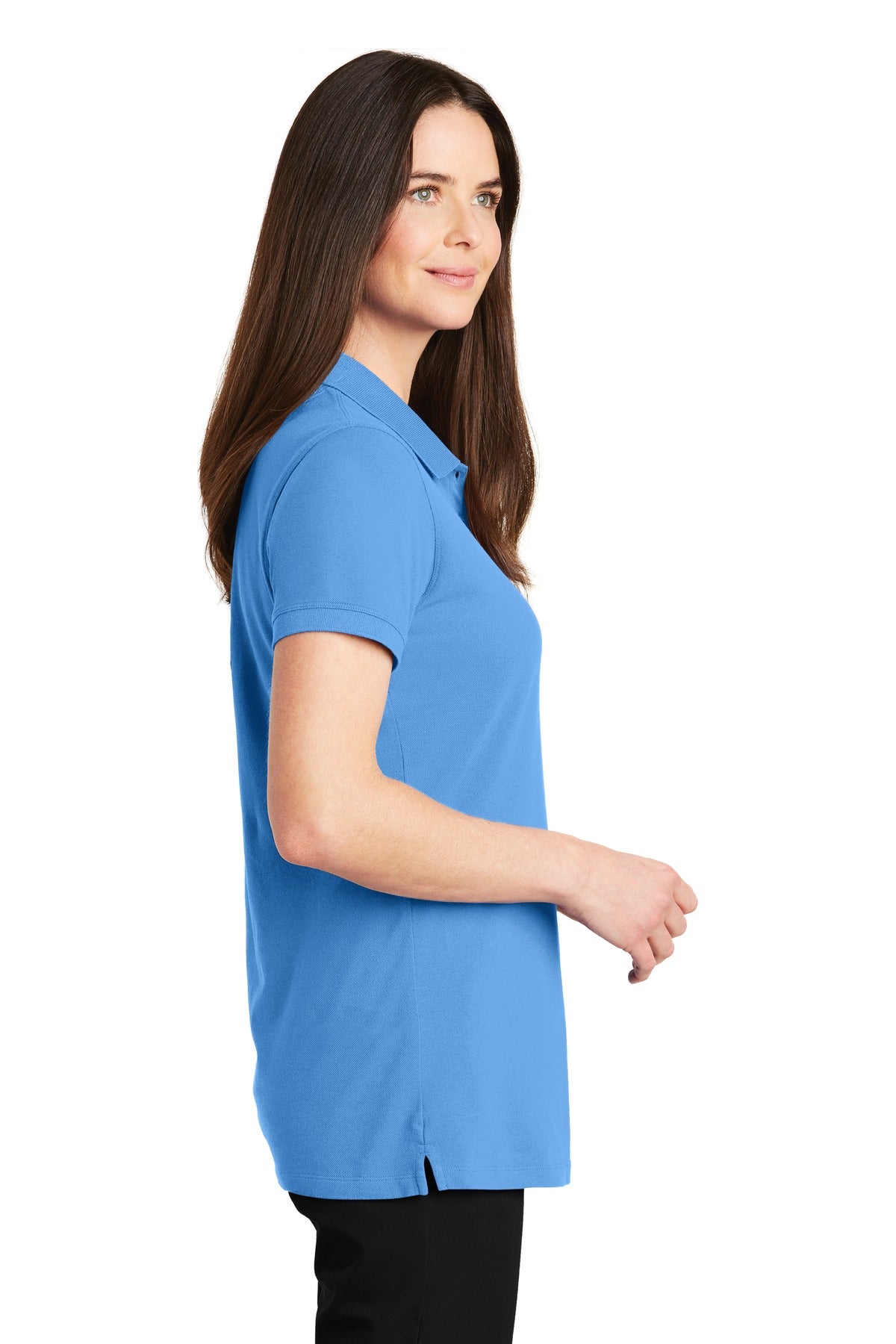 Azure Blue Port Authority Women's EZCotton Polo. LK8000
