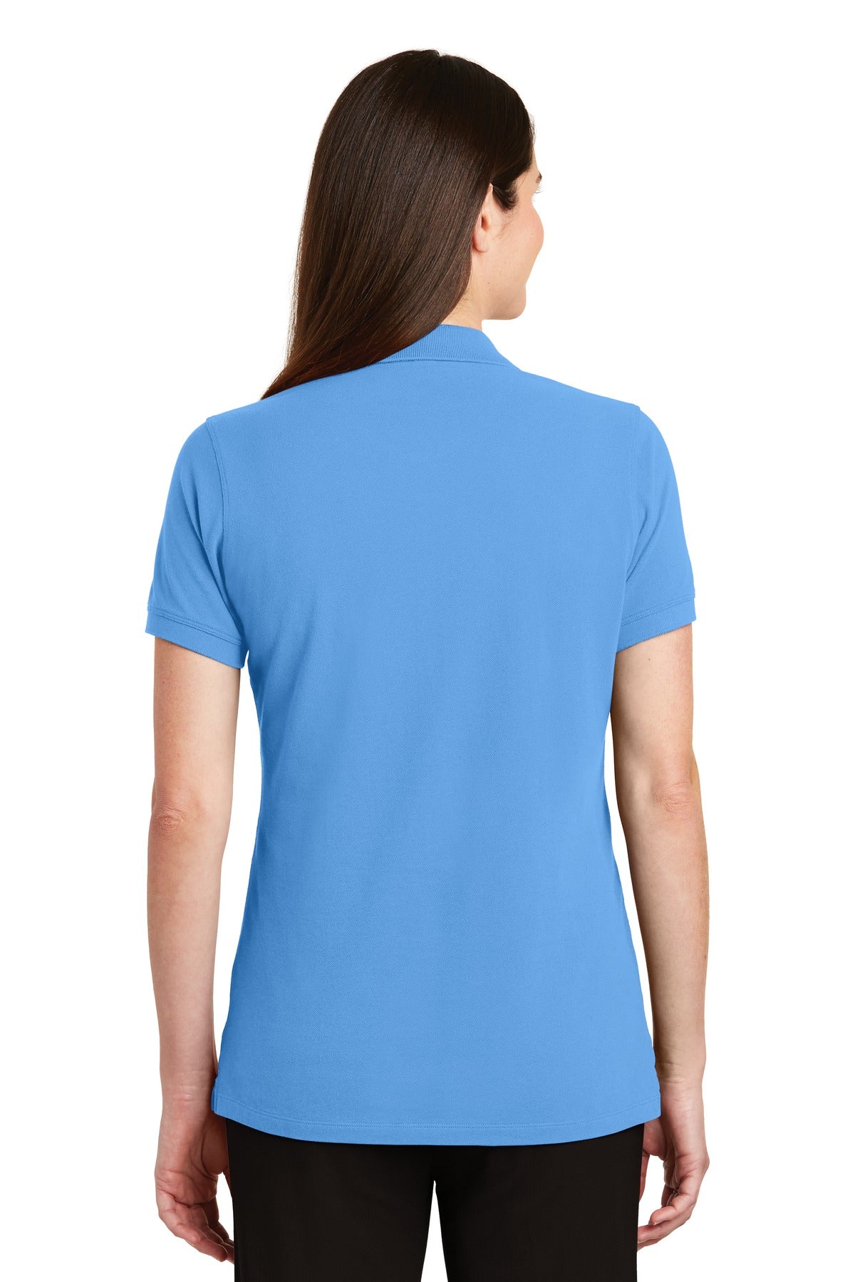 Azure Blue Port Authority Women's EZCotton Polo. LK8000