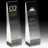 Laser Engraved Angled Obelisk Award - 6"