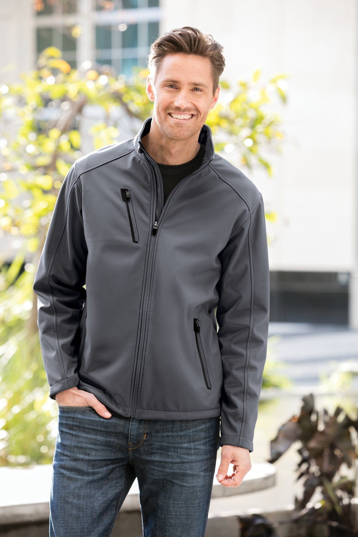 Batlshp Grey Port Authority Welded Soft Shell Jacket. J324