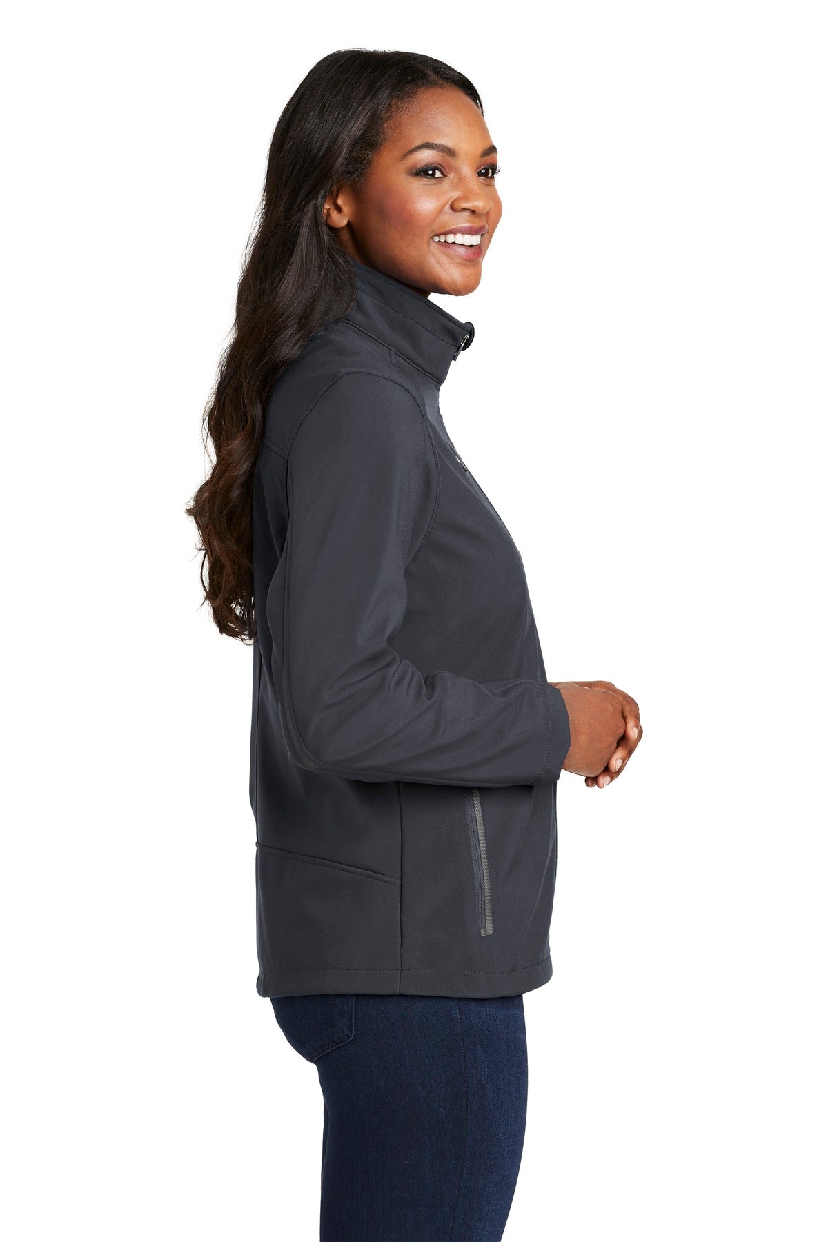 Batlshp Grey Port Authority Women's Welded Soft Shell Jacket. L324