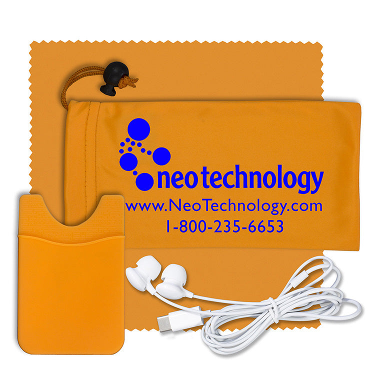 “Tuneboom Lux ” Mobile Tech Earbud Kit with Microfiber Cloth,