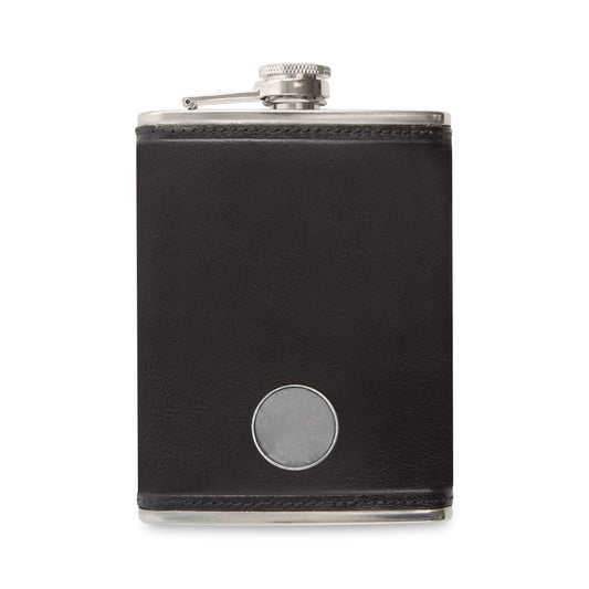 Black Ahead Leather Flask plain