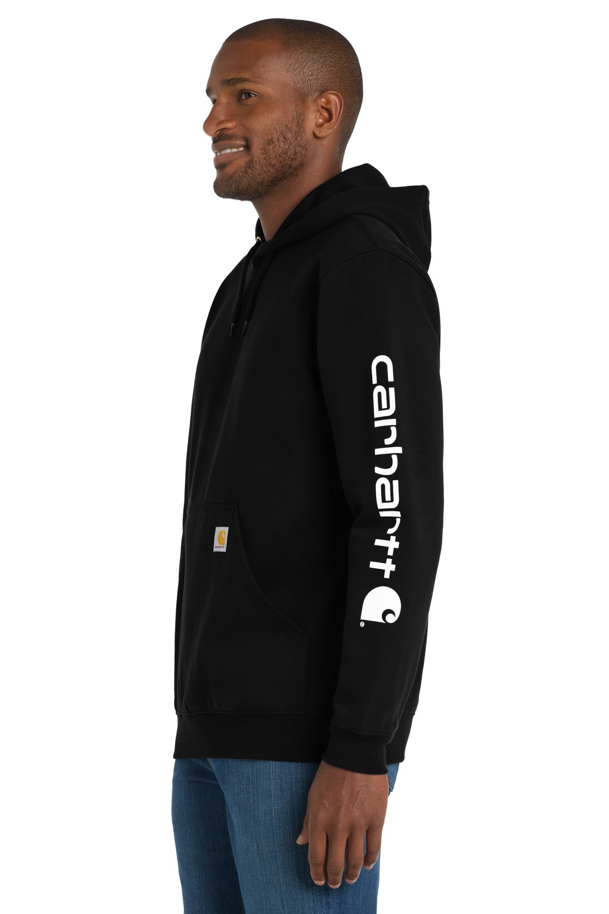 Black Carhartt Midweight Hooded Logo Sweatshirt CTK288