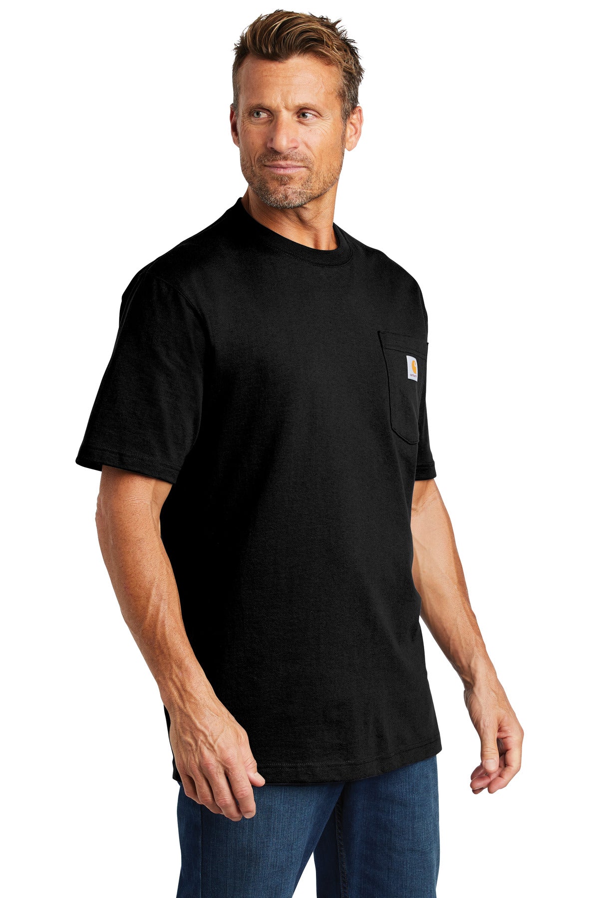 Black Carhartt Tall Workwear Pocket Short Sleeve T-Shirt. CTTK87