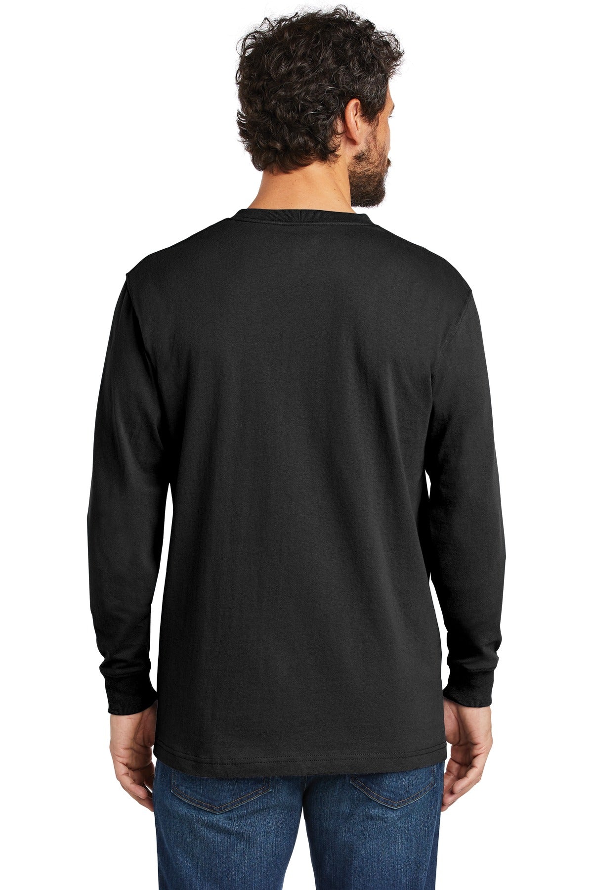 Black Carhartt Workwear Pocket Long Sleeve T-Shirt. CTK126