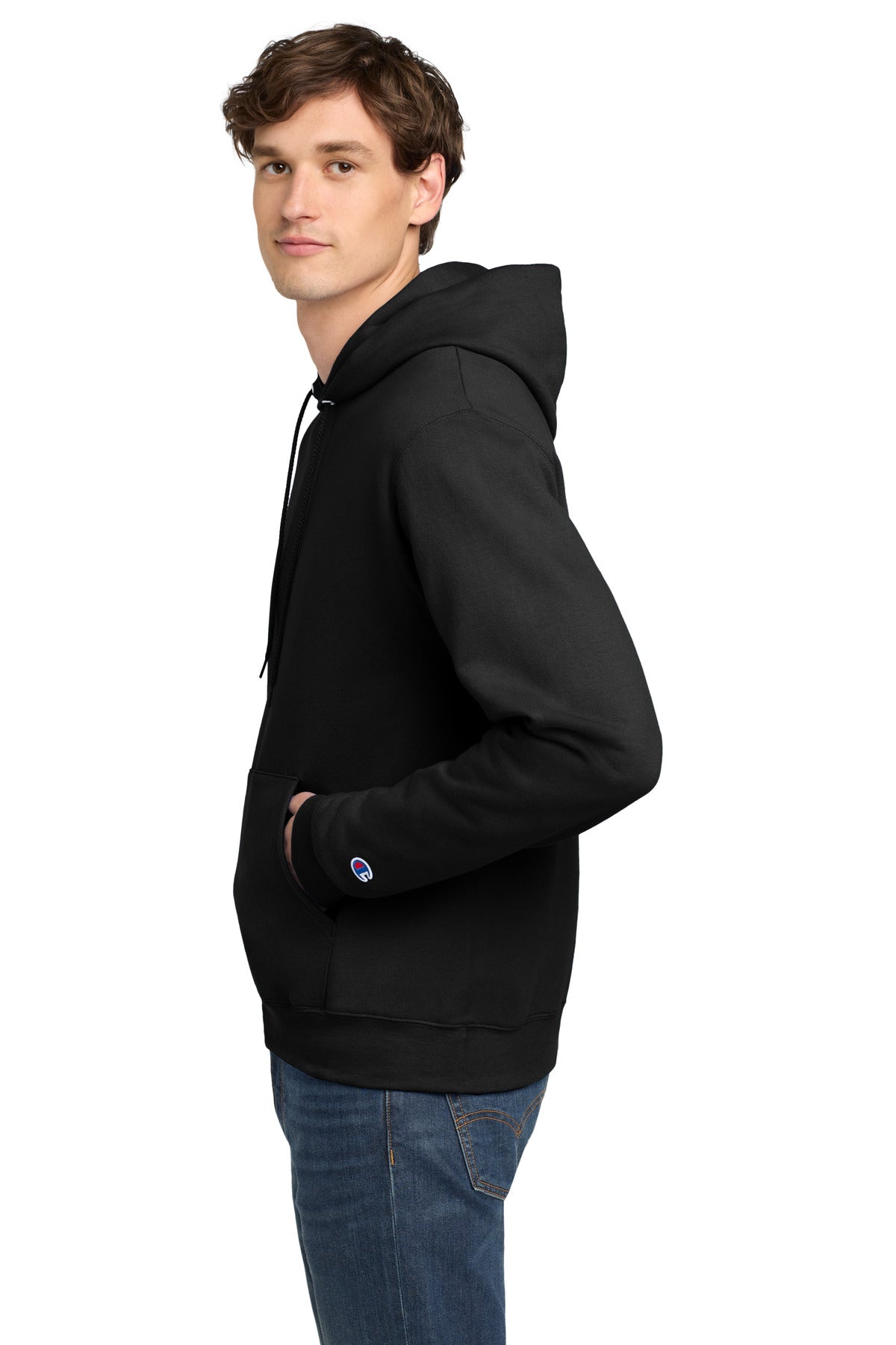 Black Champion Powerblend Pullover Hoodie. S700
