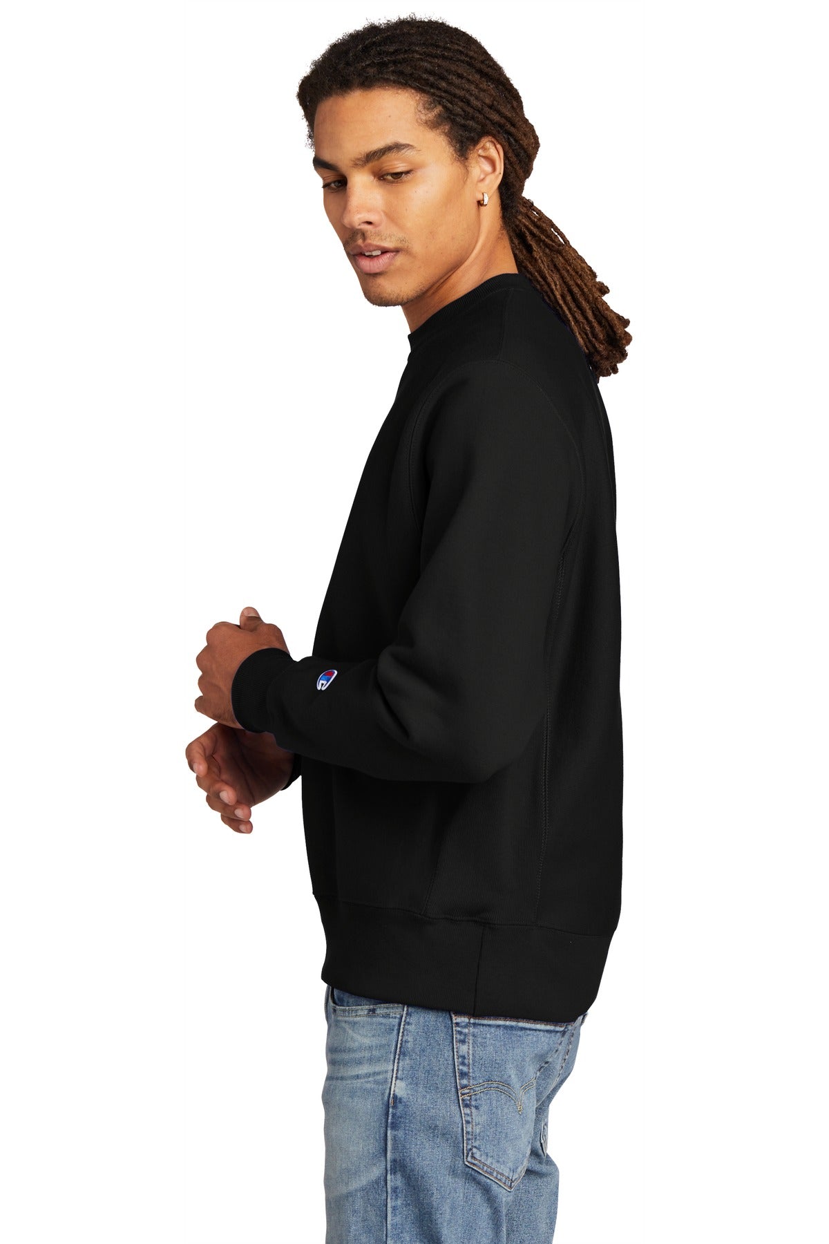 Black Champion Reverse Weave Crewneck Sweatshirt S149