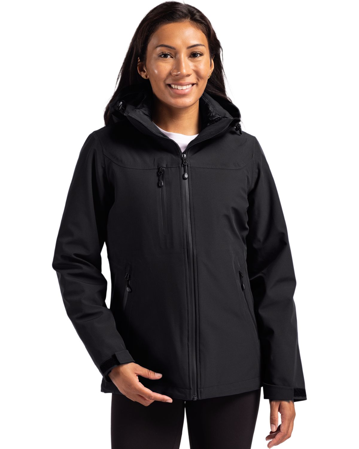 Black Clique Cornice 3-in-1 Waterproof Parka + Inner Layer Full Zip Womens Jacket System - XS