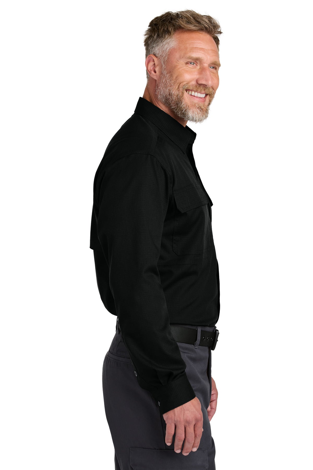 Black CornerStone Long Sleeve Select Tactical Shirt CSW176