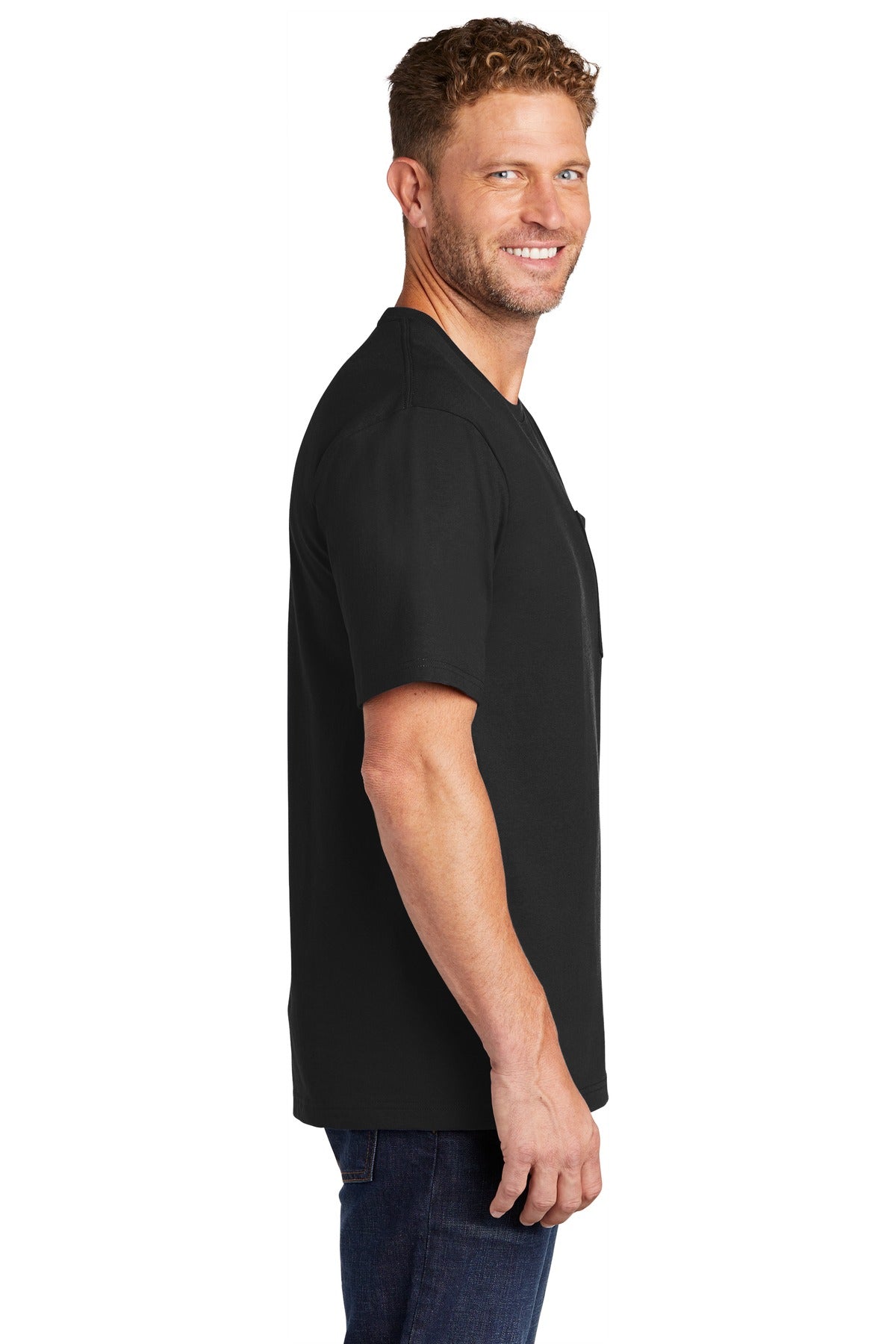 Black CornerStone Workwear Pocket Tee CS430