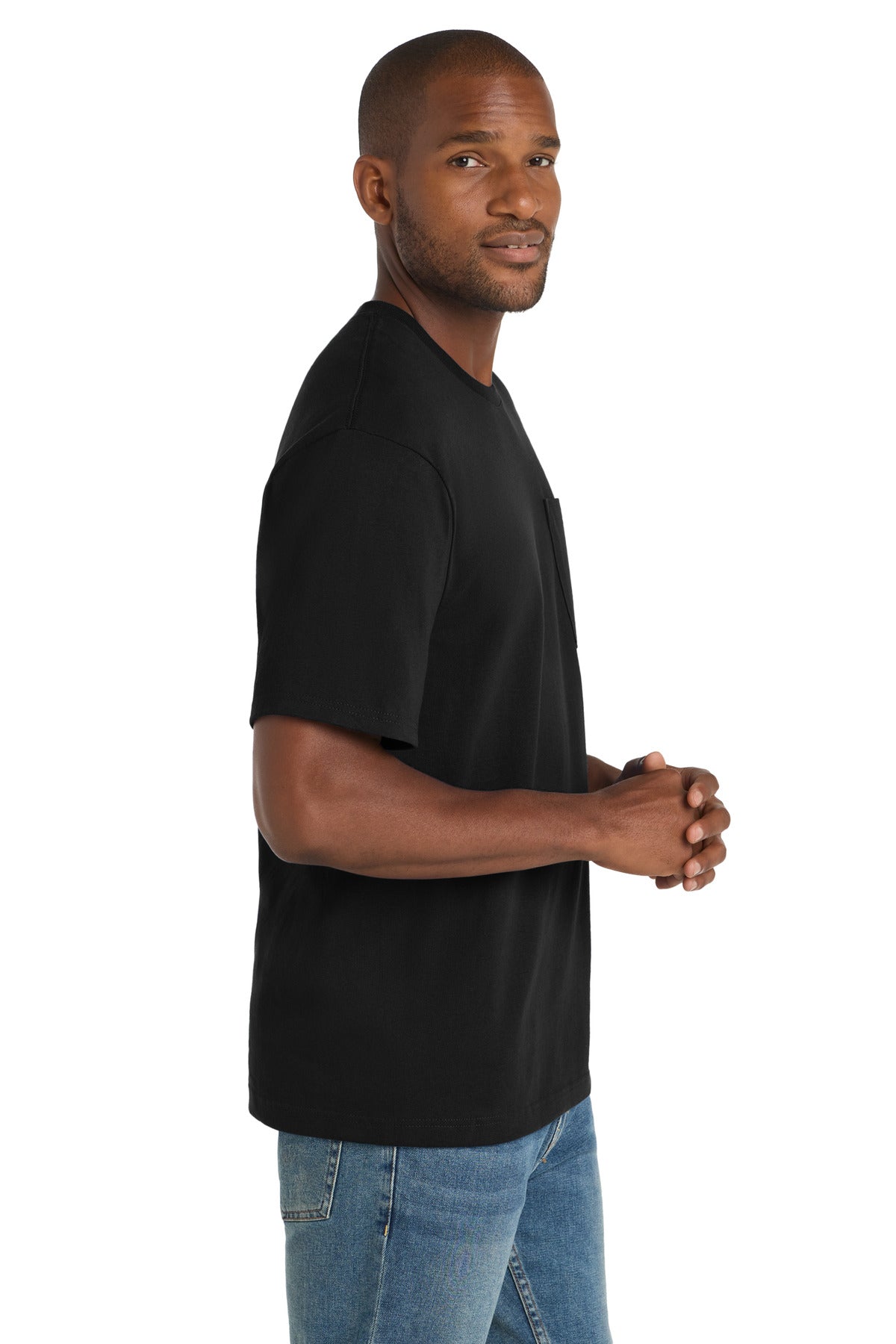 Black CornerStone Workwear Pocket Tee CS430