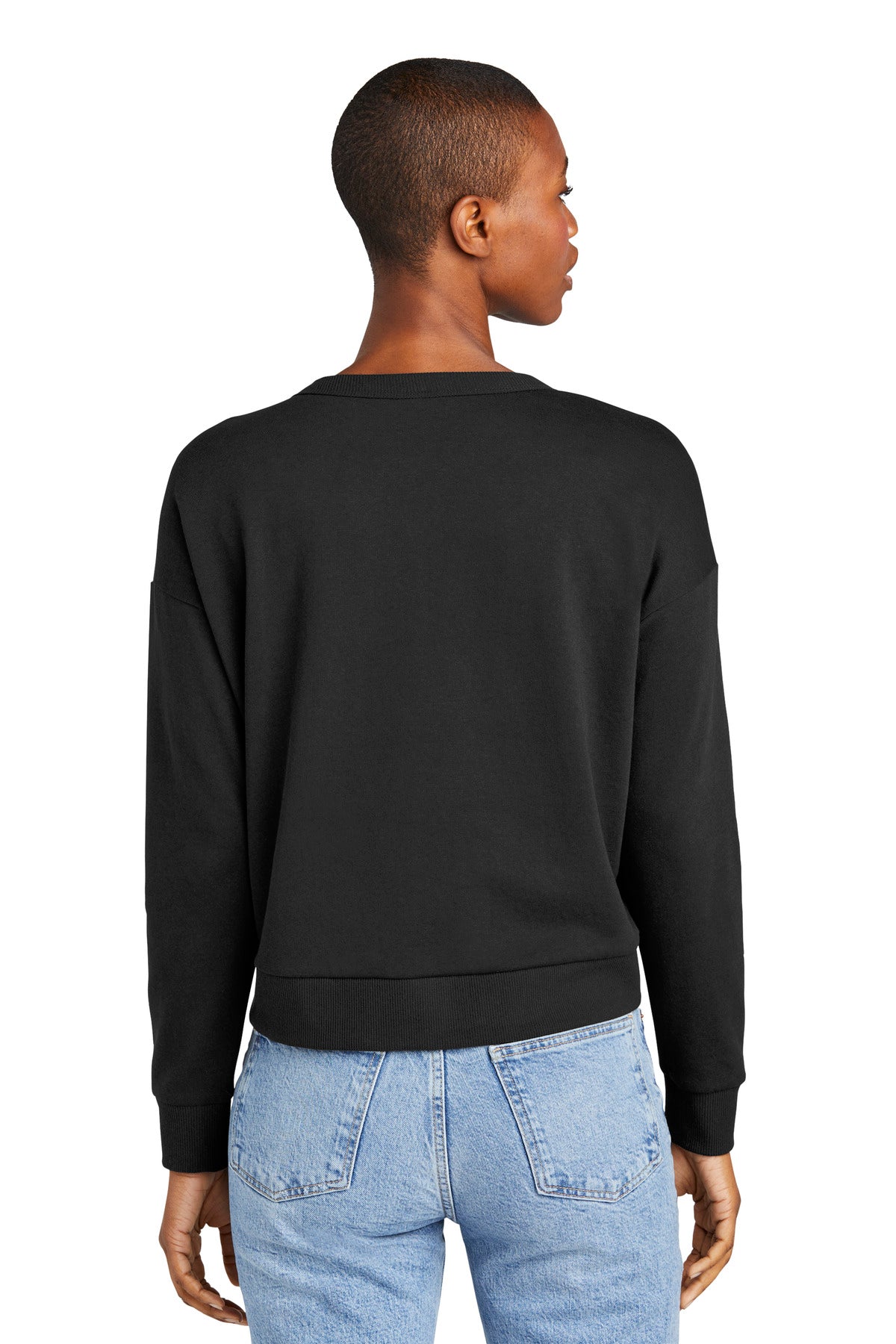 Black District Women's Perfect Tri Fleece V-Neck Sweatshirt DT1312