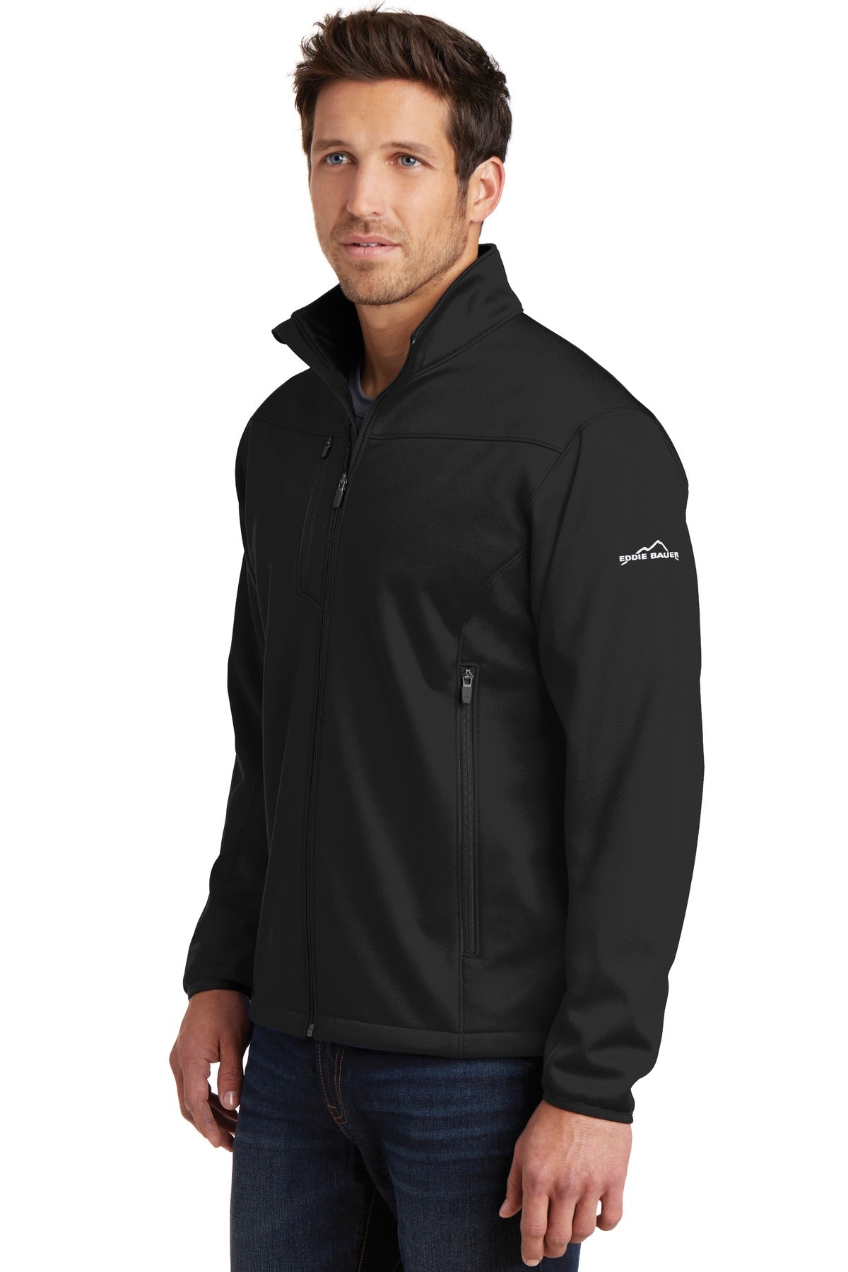 Black Eddie Bauer Weather-Resist Soft Shell Jacket. EB538