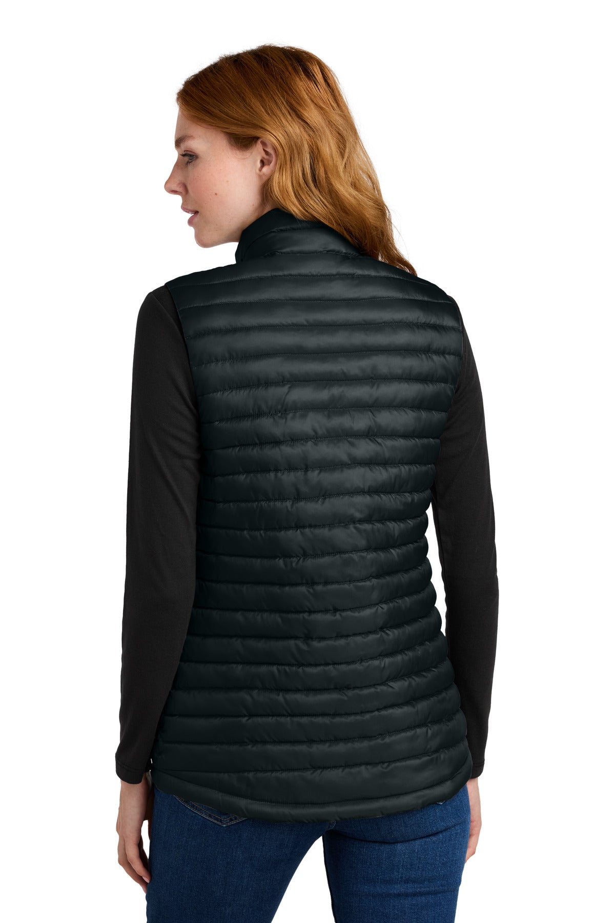 Black Eddie Bauer Women's Packable Quilted Vest EB517