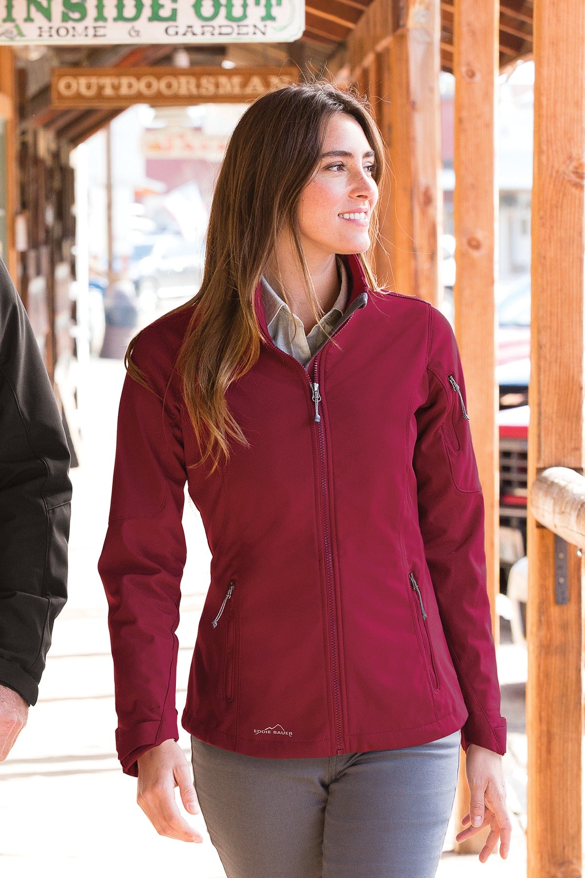 Black Eddie Bauer Women's Soft Shell Jacket. EB531