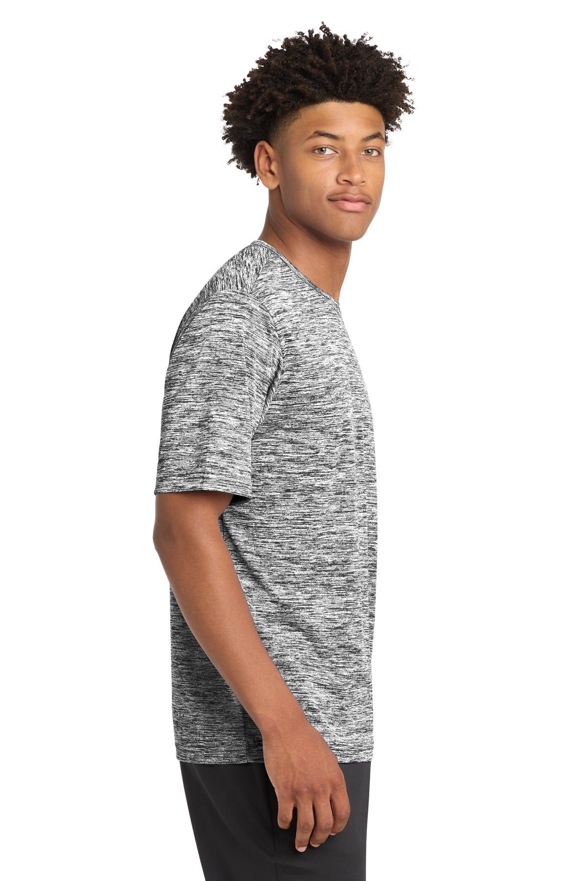 Black Electric Sport-Tek PosiCharge Electric Heather Tee. ST390