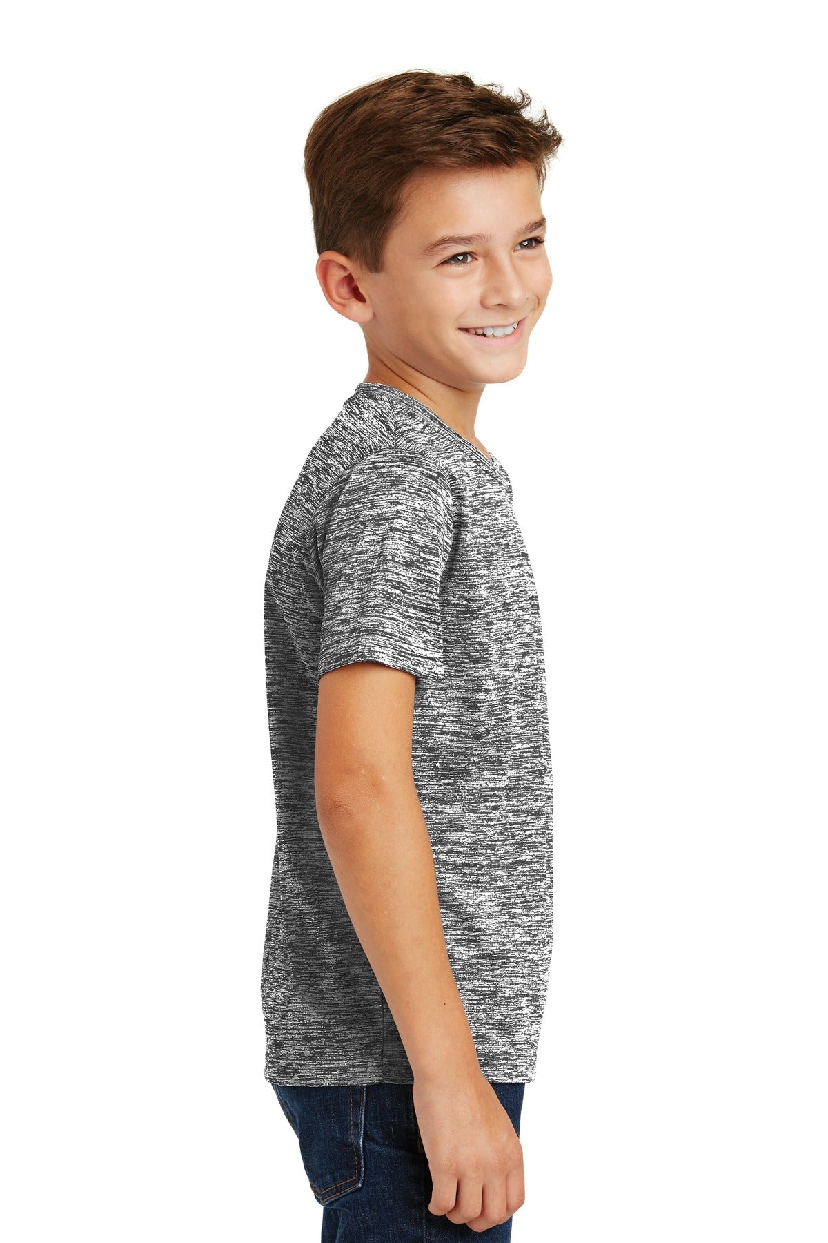 Black Electric Sport-Tek Youth PosiCharge Electric Heather Tee. YST390